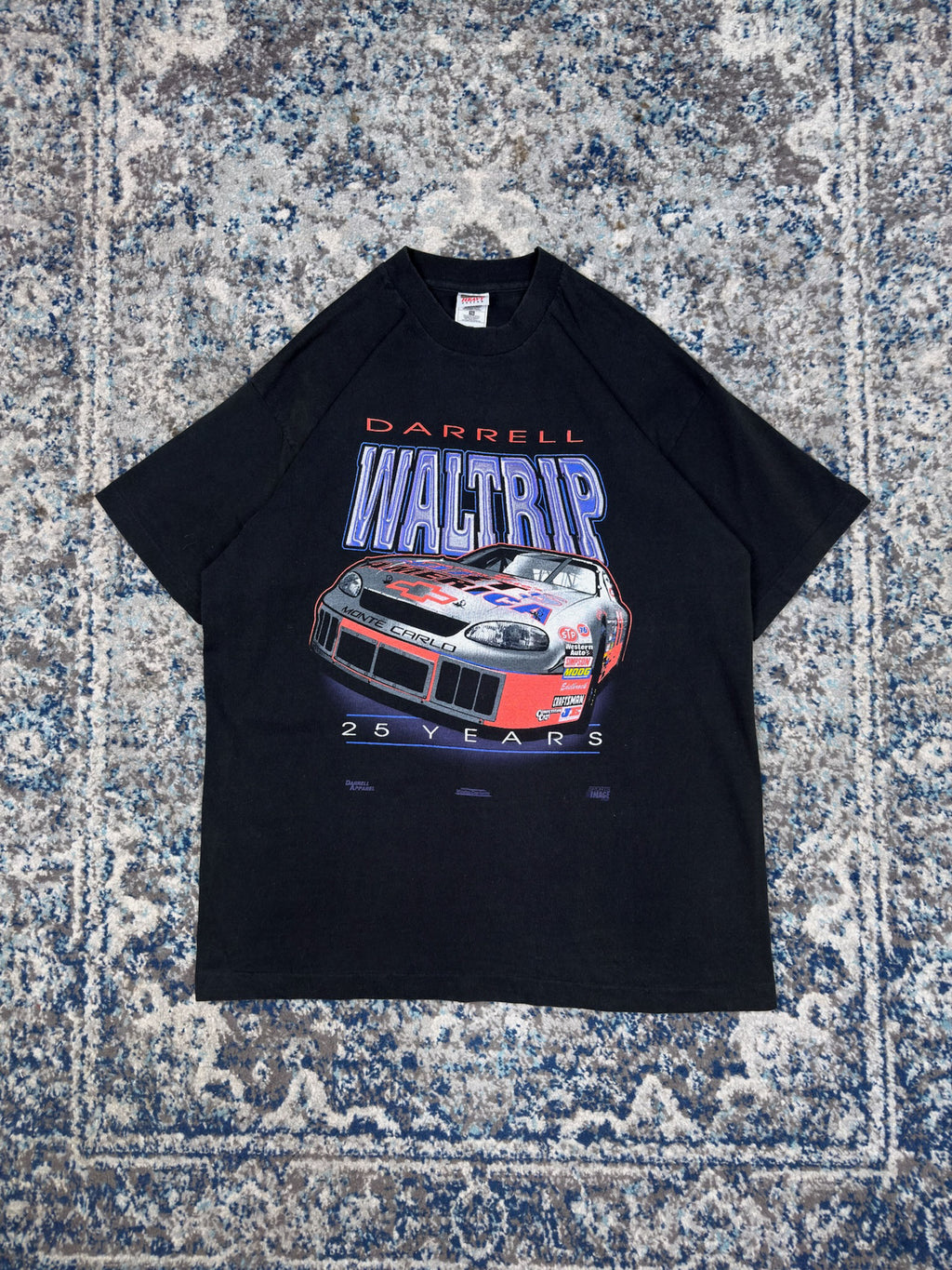Vintage Darrell Waltrip #17 Nascar 25 Years Racing Graphic Spellout T-Shirt Size XL