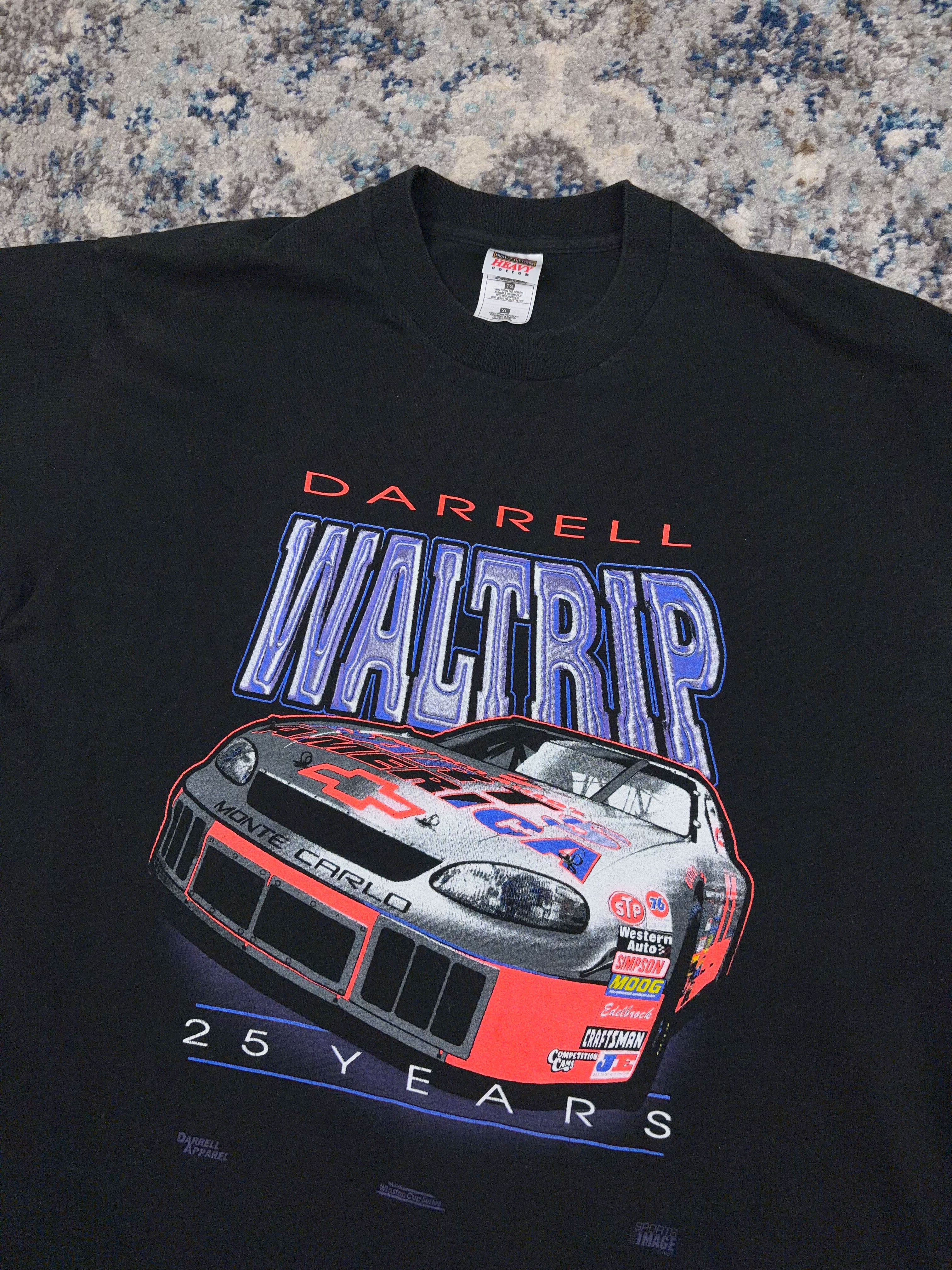 Vintage Darrell Waltrip #17 Nascar 25 Years Racing Graphic Spellout T-Shirt Size XL