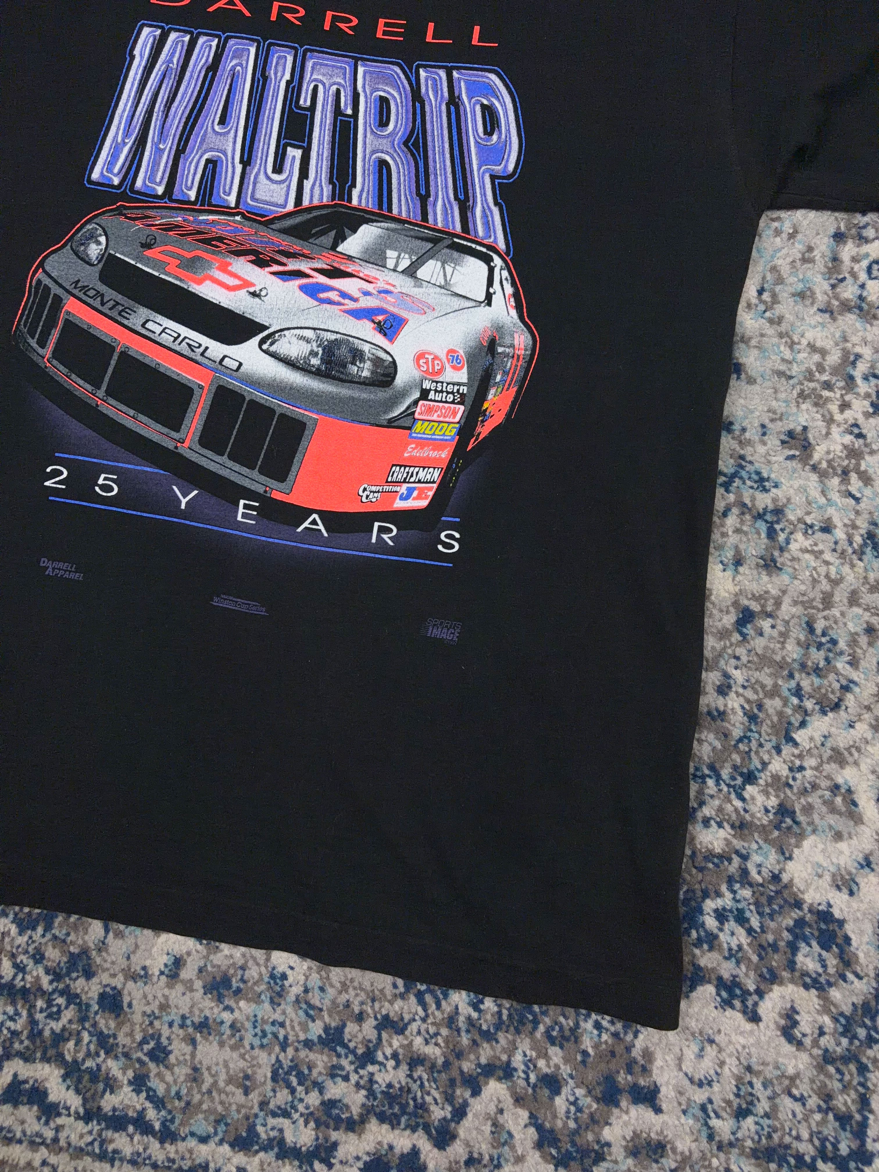 Vintage Darrell Waltrip #17 Nascar 25 Years Racing Graphic Spellout T-Shirt Size XL