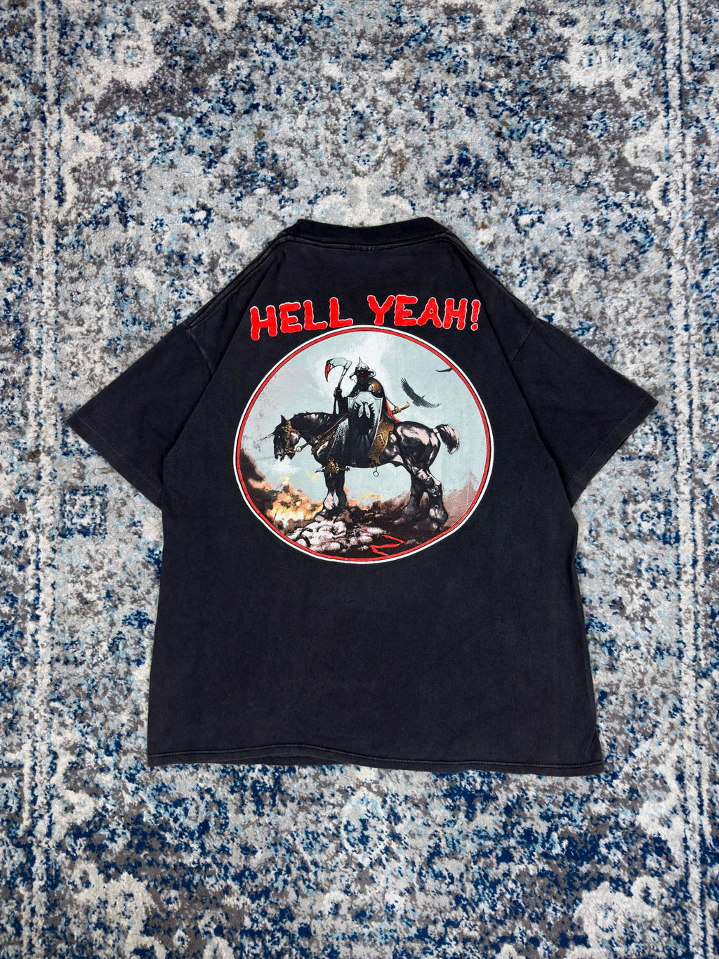 Vintage 1988 Molly Hatchet Hell Yeah Metal Music Promo T-Shirt Size arge
