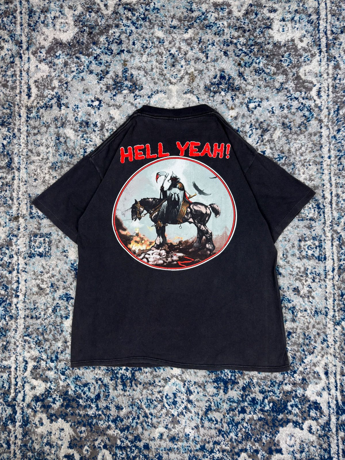 Vintage 1988 Molly Hatchet Hell Yeah Metal Music Promo T-Shirt Size arge