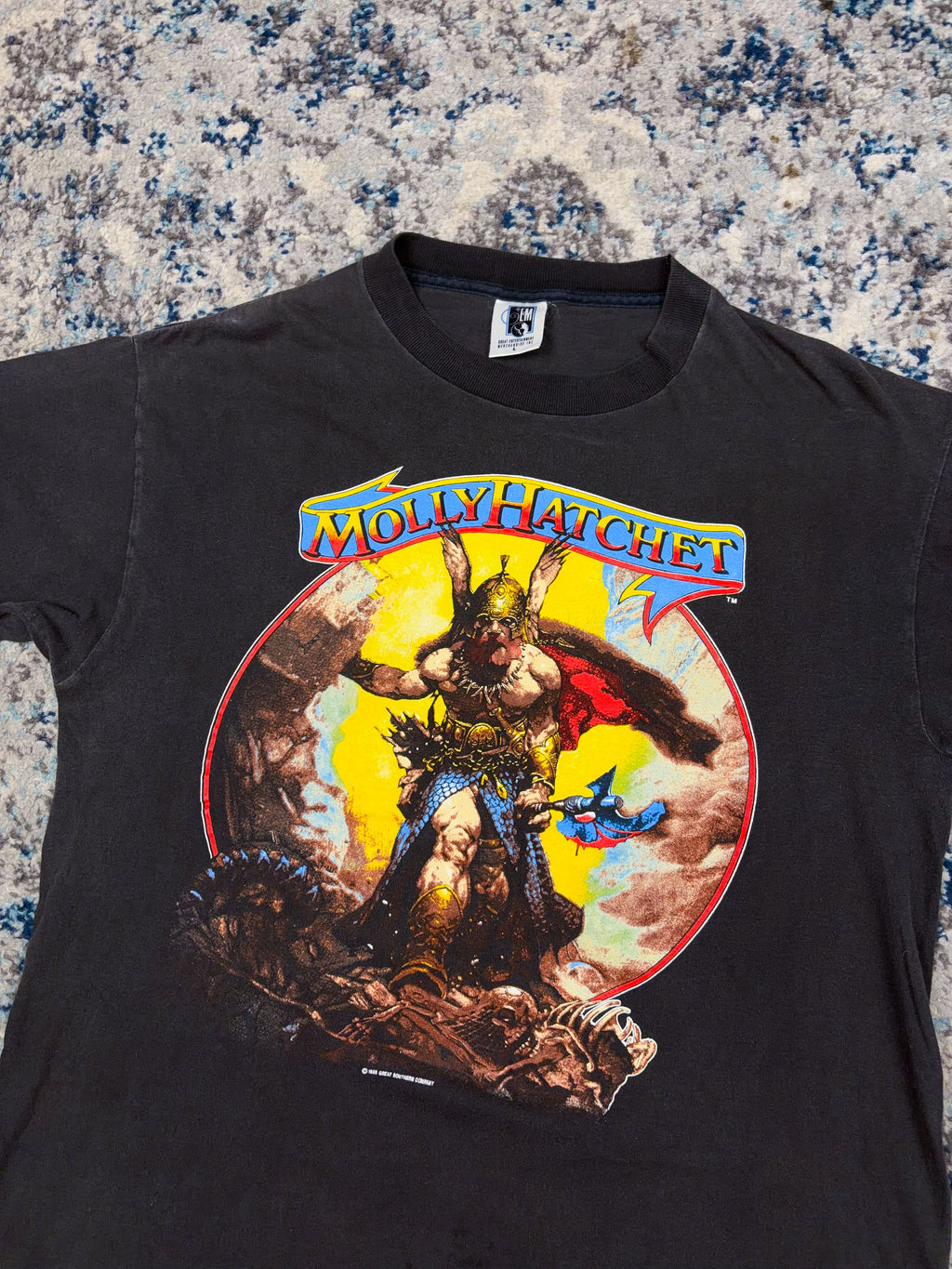 Vintage 1988 Molly Hatchet Hell Yeah Metal Music Promo T-Shirt Size arge