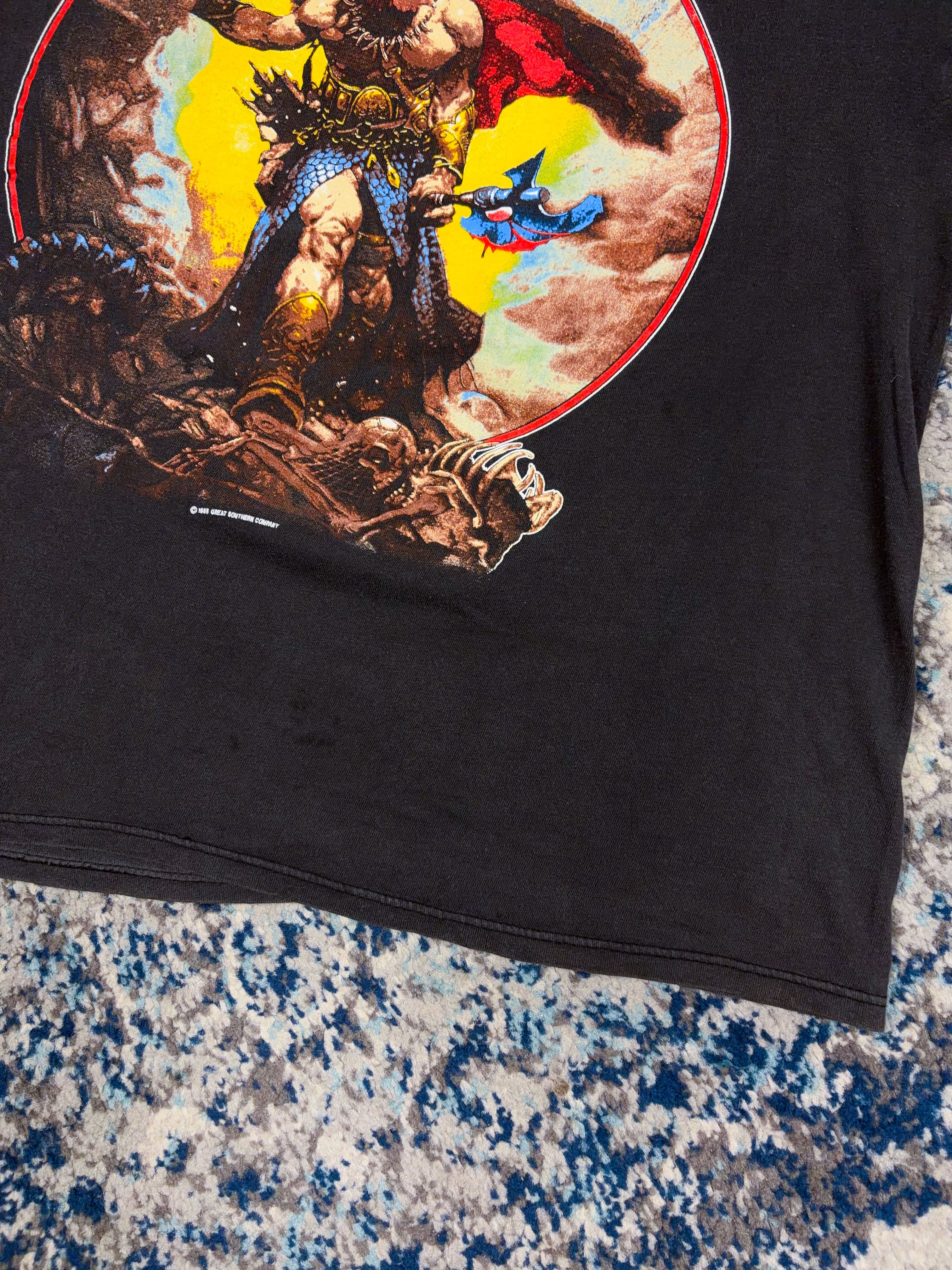 Vintage 1988 Molly Hatchet Hell Yeah Metal Music Promo T-Shirt Size arge
