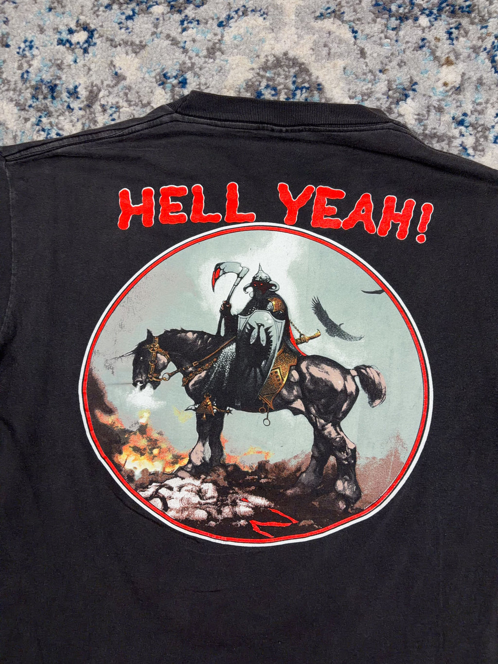 Vintage 1988 Molly Hatchet Hell Yeah Metal Music Promo T-Shirt Size arge