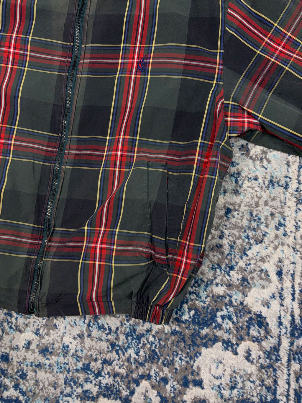 Vintage Nautica Embroidered Logo Plaid Reversible Full Zip Harrington Style Jacket Size XL