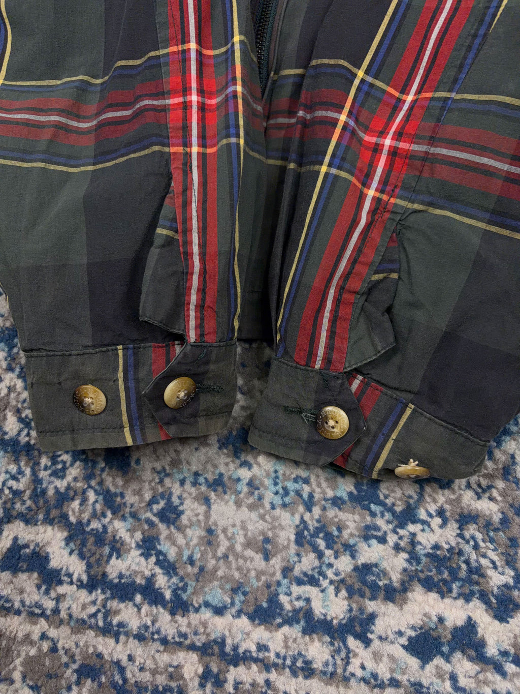 Vintage Nautica Embroidered Logo Plaid Reversible Full Zip Harrington Style Jacket Size XL