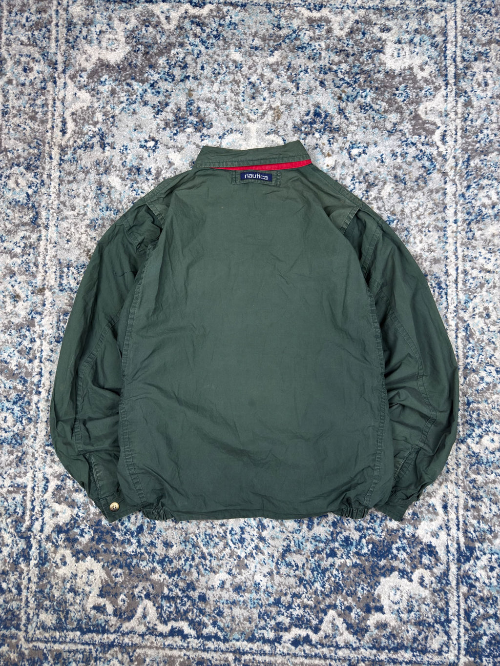 Vintage Nautica Embroidered Logo Plaid Reversible Full Zip Harrington Style Jacket Size XL