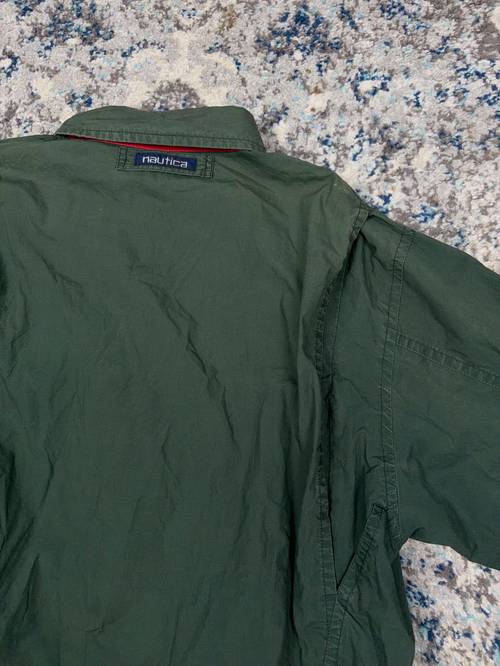 Vintage Nautica Embroidered Logo Plaid Reversible Full Zip Harrington Style Jacket Size XL