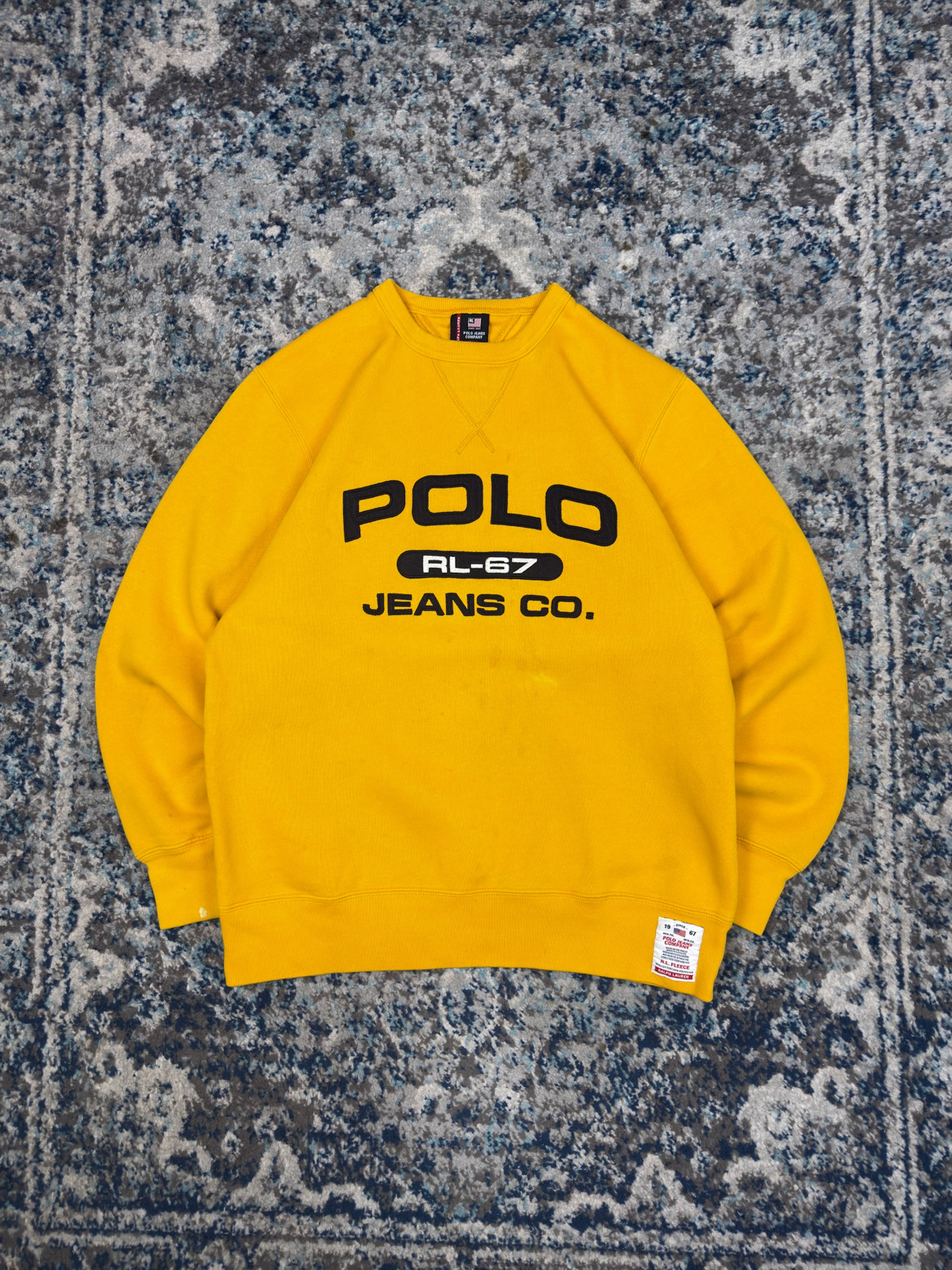 Vintage Polo Ralph Lauren Jeans Company Embroidered Spellout Sweatshirt Size Small