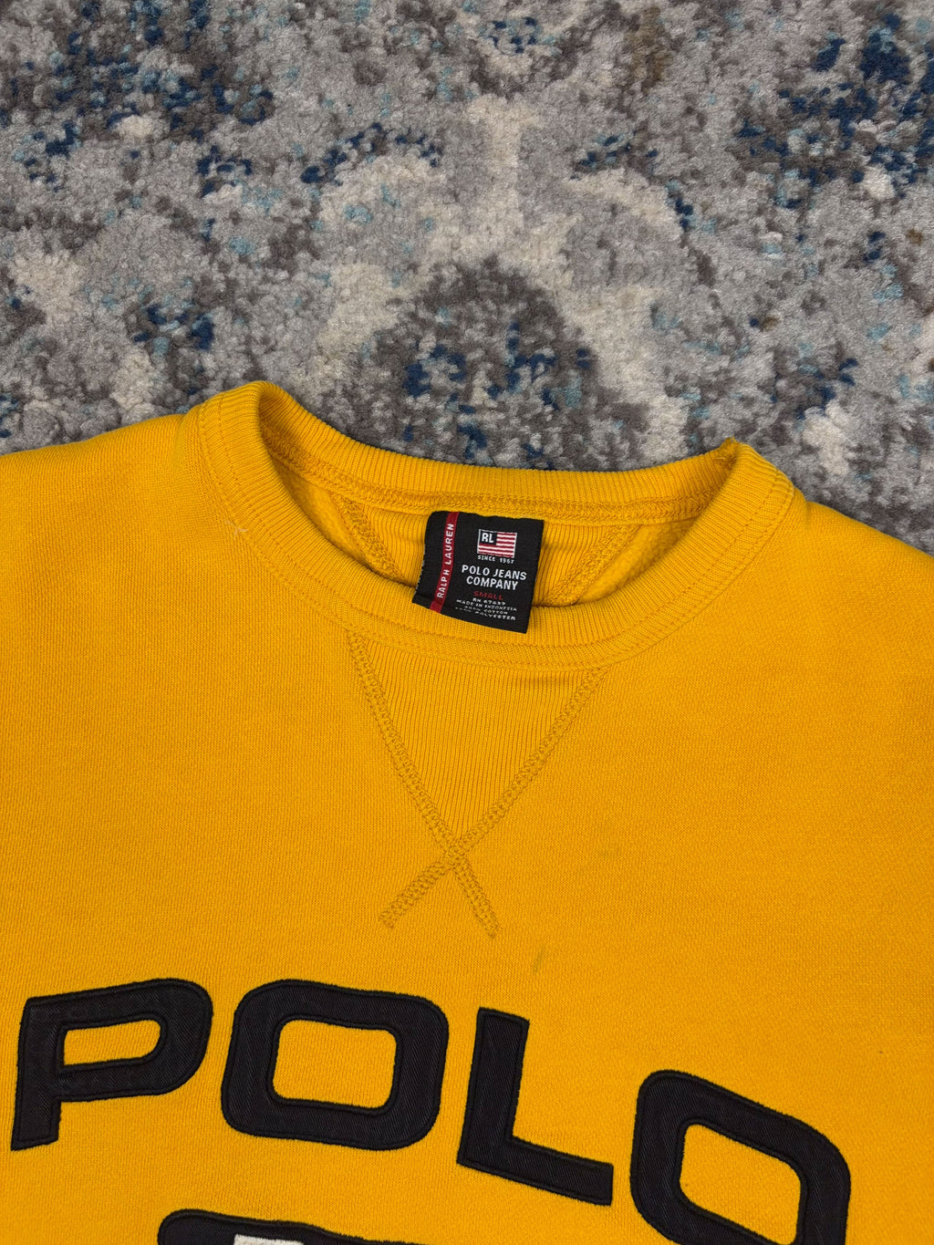 Vintage Polo Ralph Lauren Jeans Company Embroidered Spellout Sweatshirt Size Small