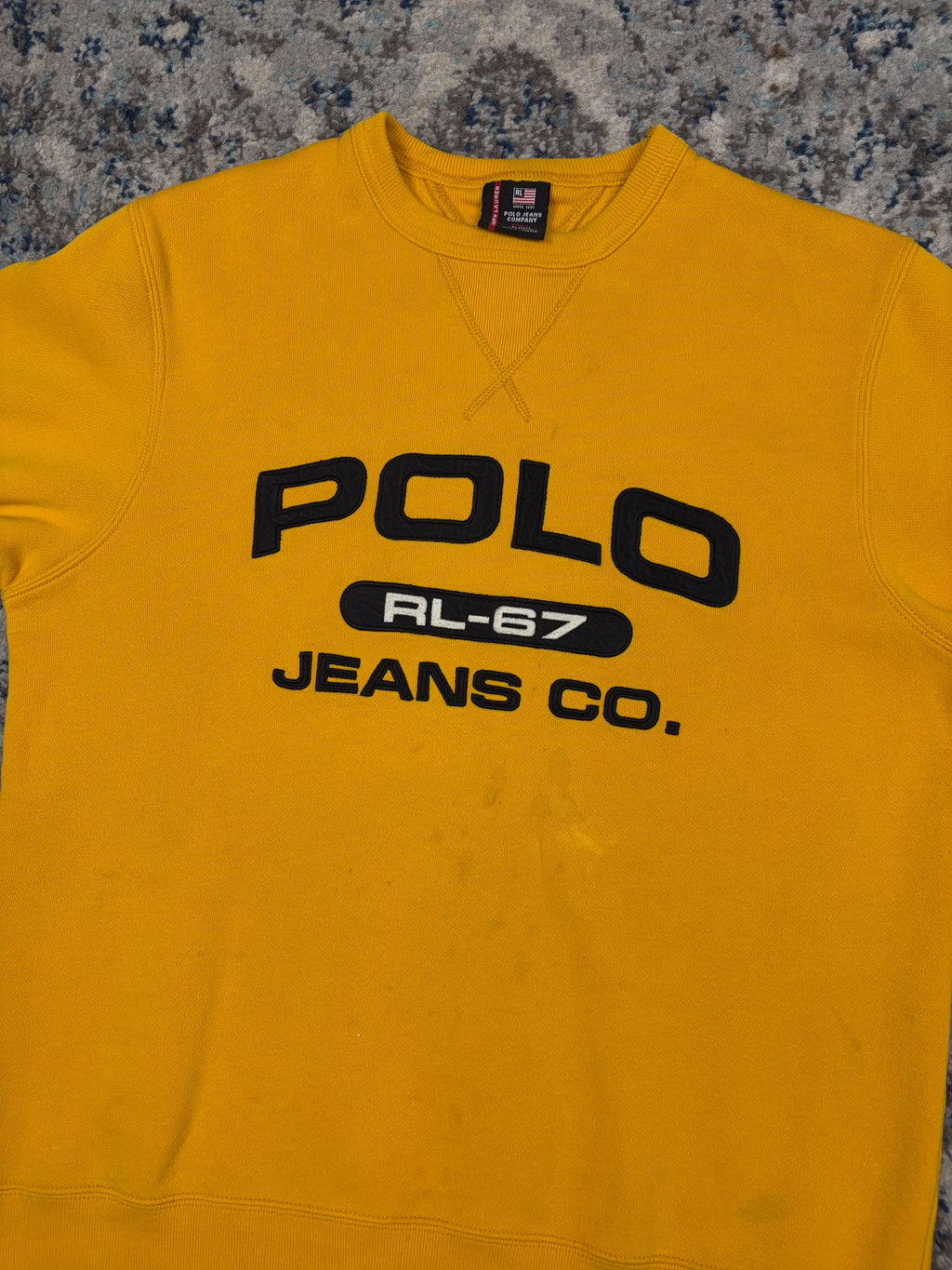 Vintage Polo Ralph Lauren Jeans Company Embroidered Spellout Sweatshirt Size Small