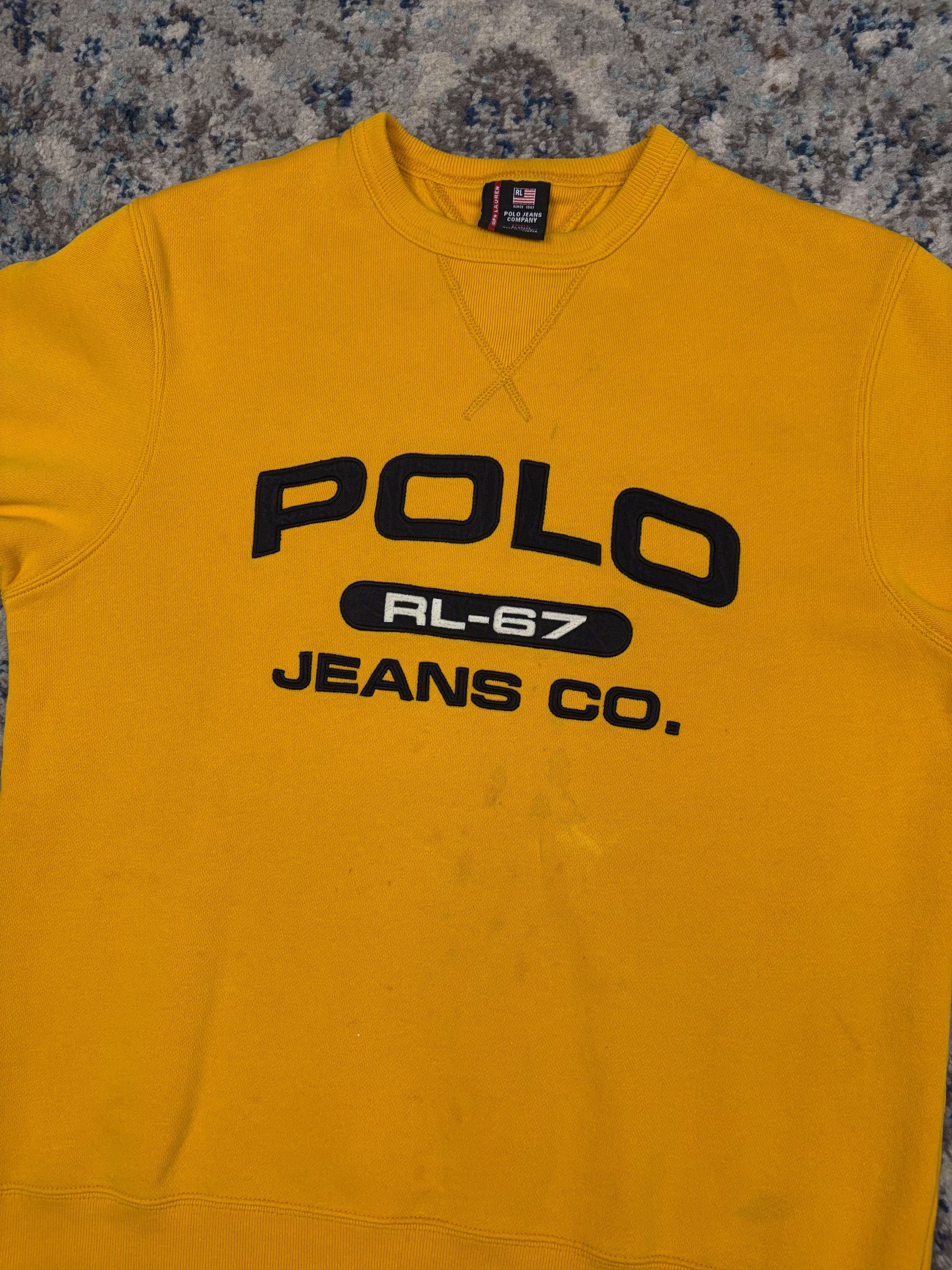 Vintage Polo Ralph Lauren Jeans Company Embroidered Spellout Sweatshirt Size Small