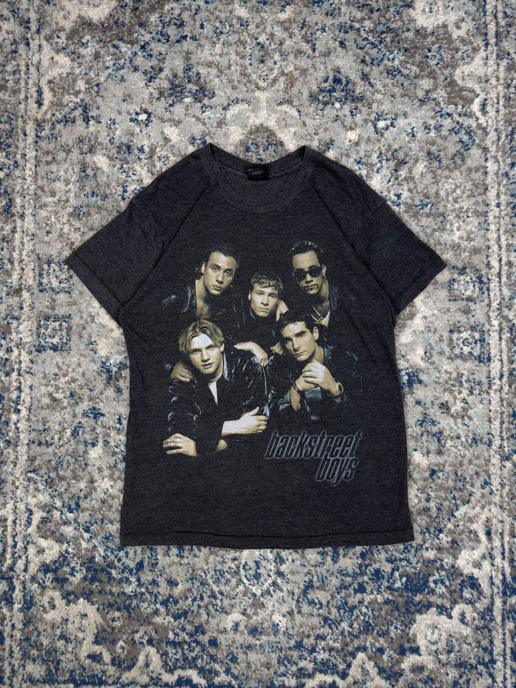 Vintage 1998 Backstreet Boys Pop Music Roster Tour Graphic T-Shirt Size Small