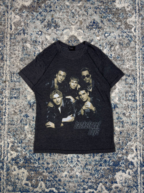 Vintage 1998 Backstreet Boys Pop Music Roster Tour Graphic T-Shirt Size Small