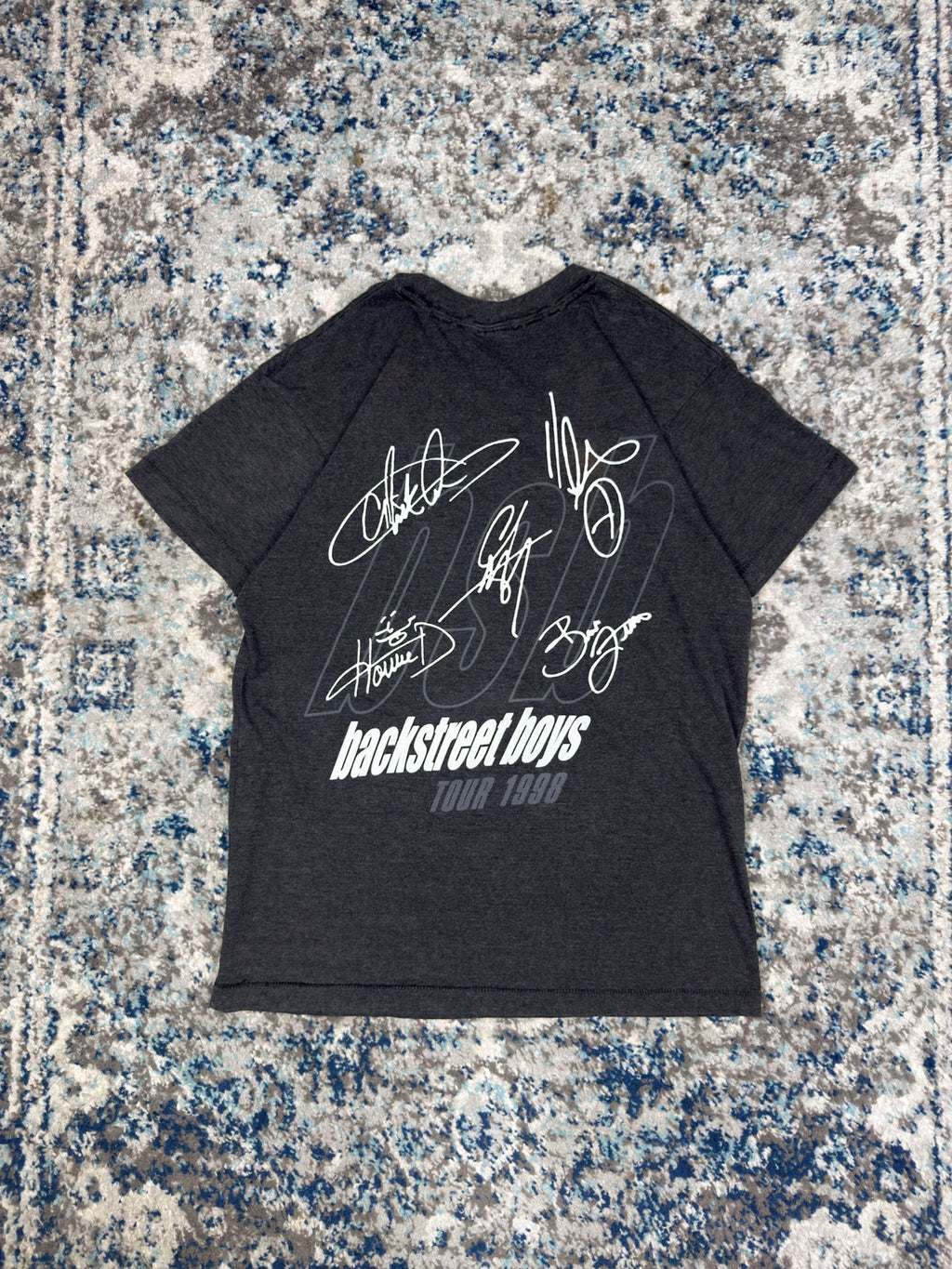 Vintage 1998 Backstreet Boys Pop Music Roster Tour Graphic T-Shirt Size Small