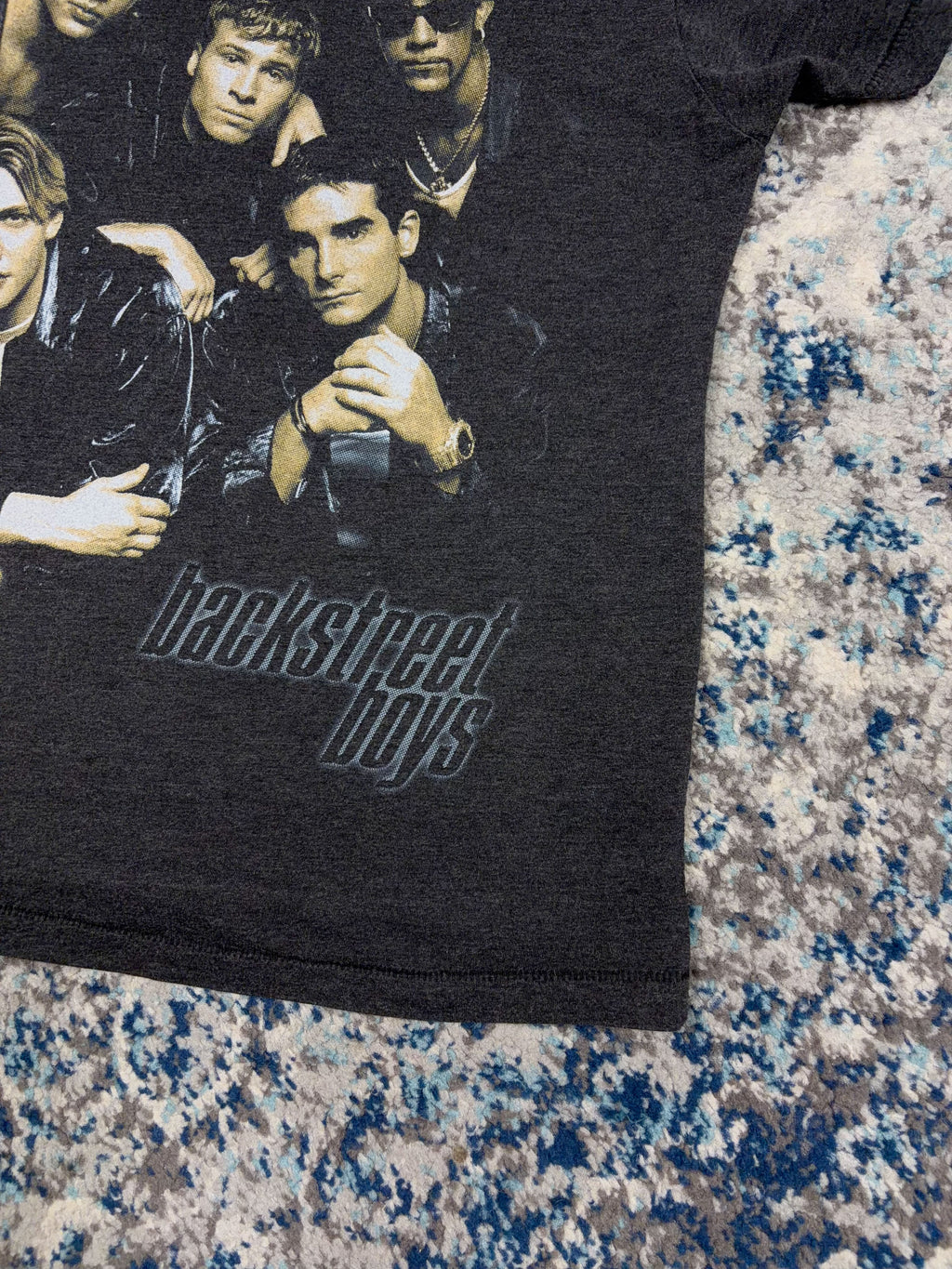 Vintage 1998 Backstreet Boys Pop Music Roster Tour Graphic T-Shirt Size Small