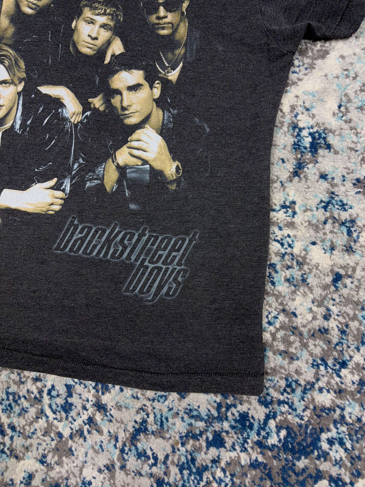 Vintage 1998 Backstreet Boys Pop Music Roster Tour Graphic T-Shirt Size Small