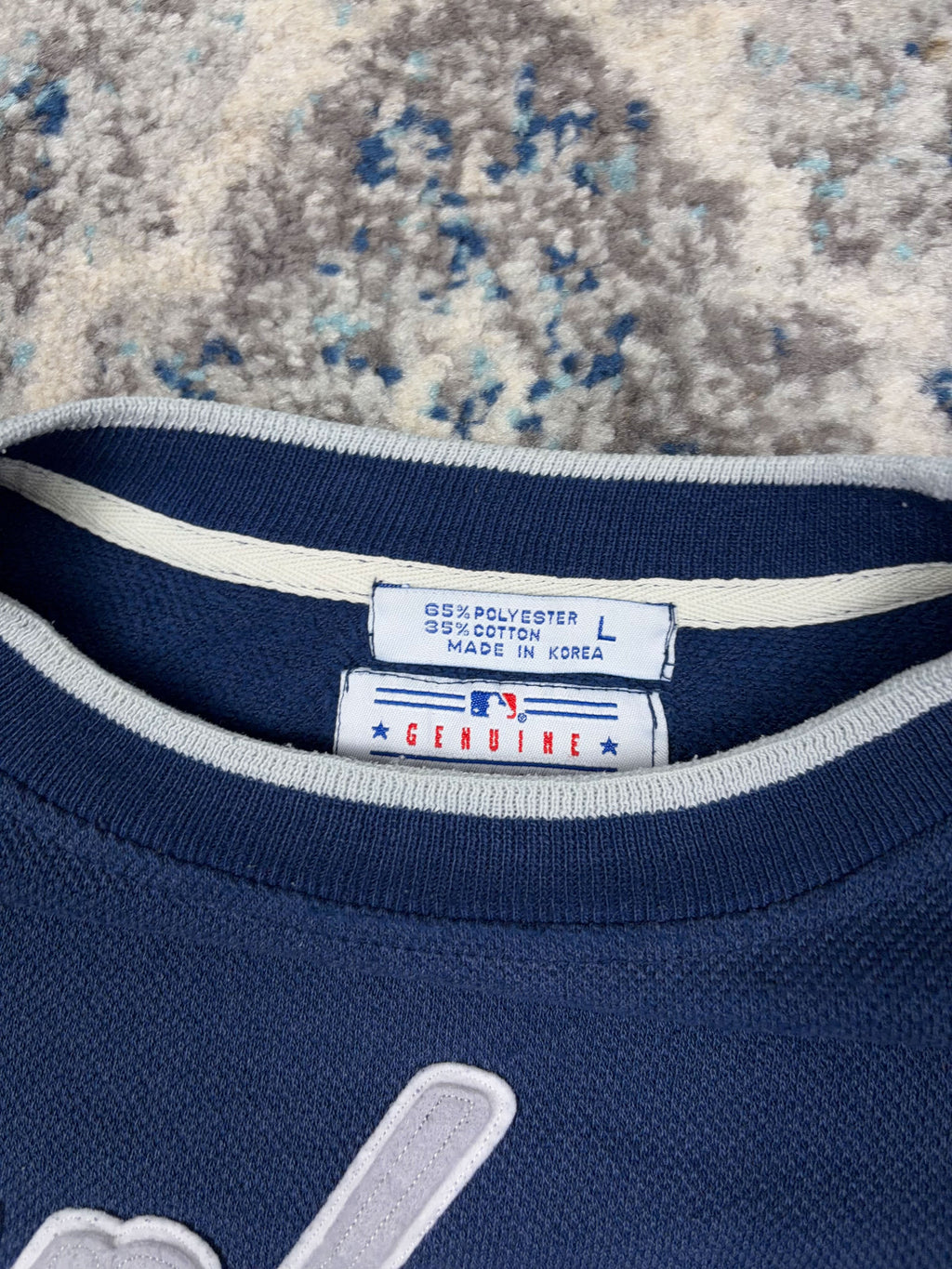 Vintage 90s New York Yankees MLB Embroidered Tailsweep Starter Sweatshirt Size Large