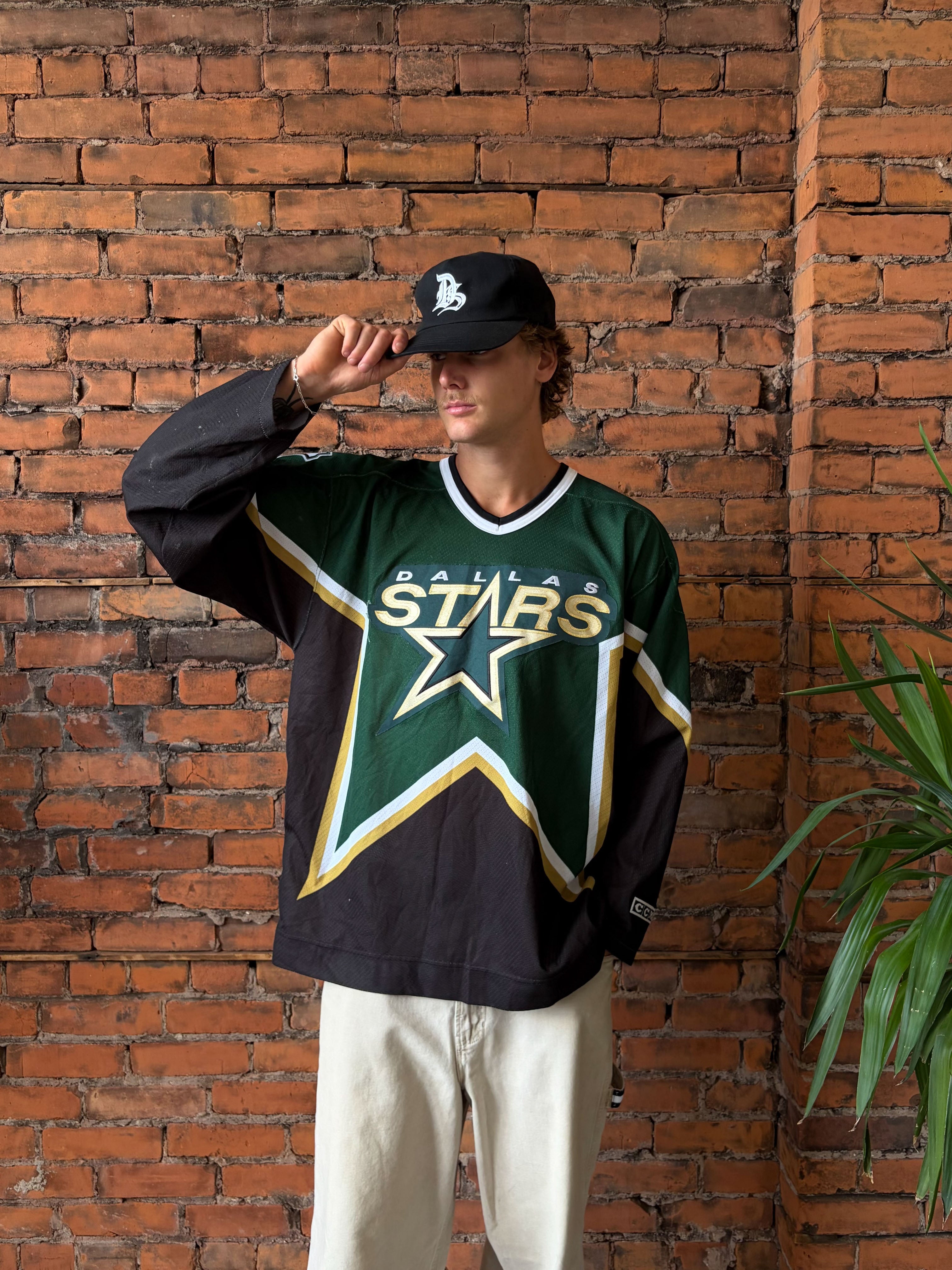 Vintage 90s Dallas Stars NHL #5 Stitched CCM Hockey Jersey Size XL