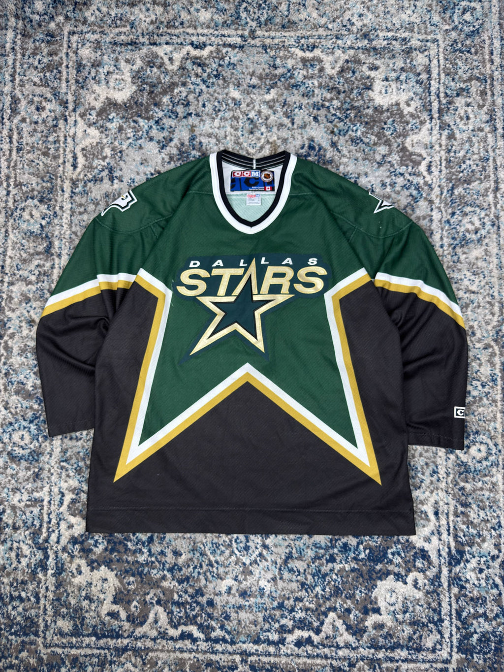 Vintage 90s Dallas Stars NHL #5 Stitched CCM Hockey Jersey Size XL