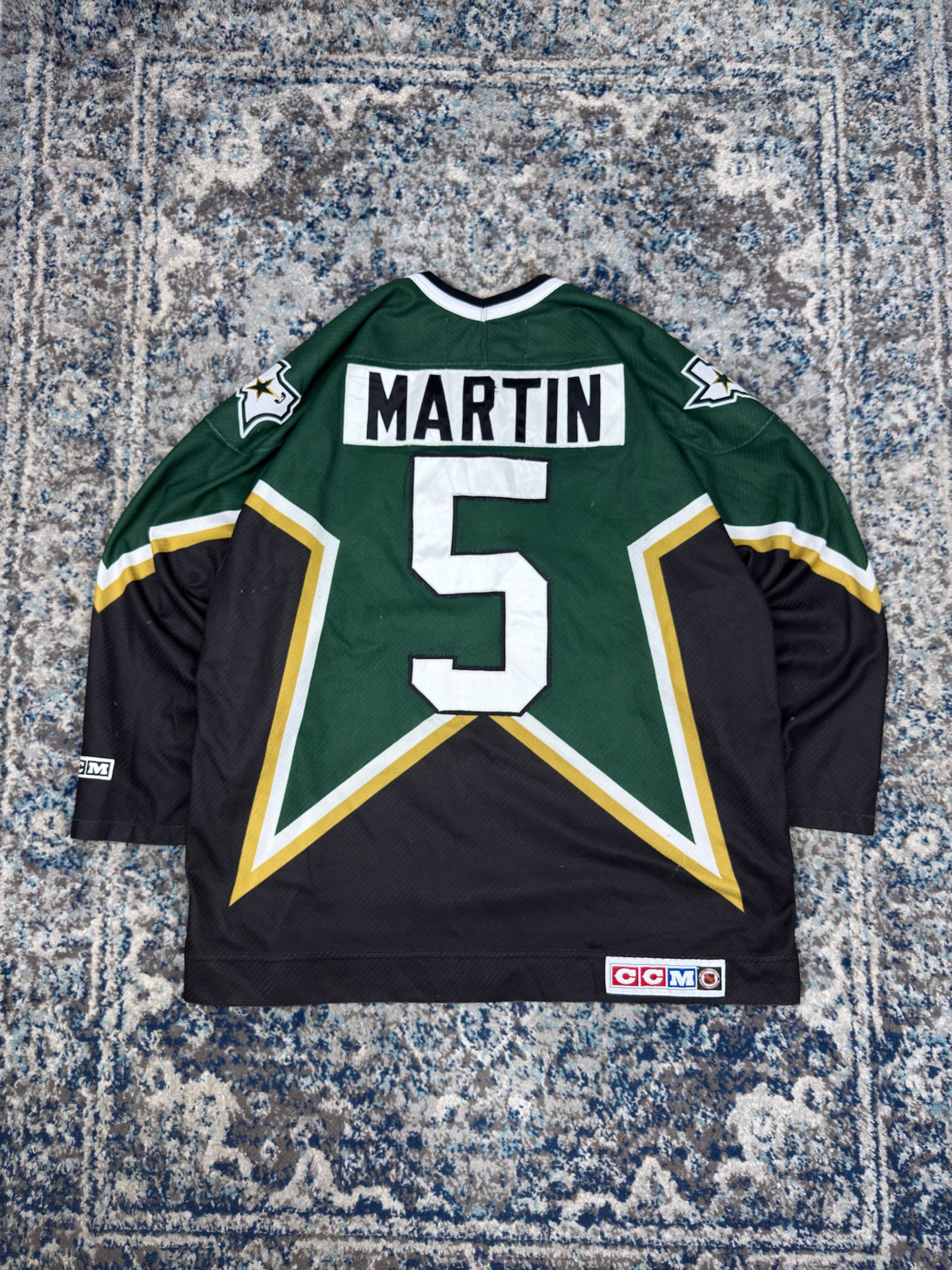 Vintage 90s Dallas Stars NHL #5 Stitched CCM Hockey Jersey Size XL