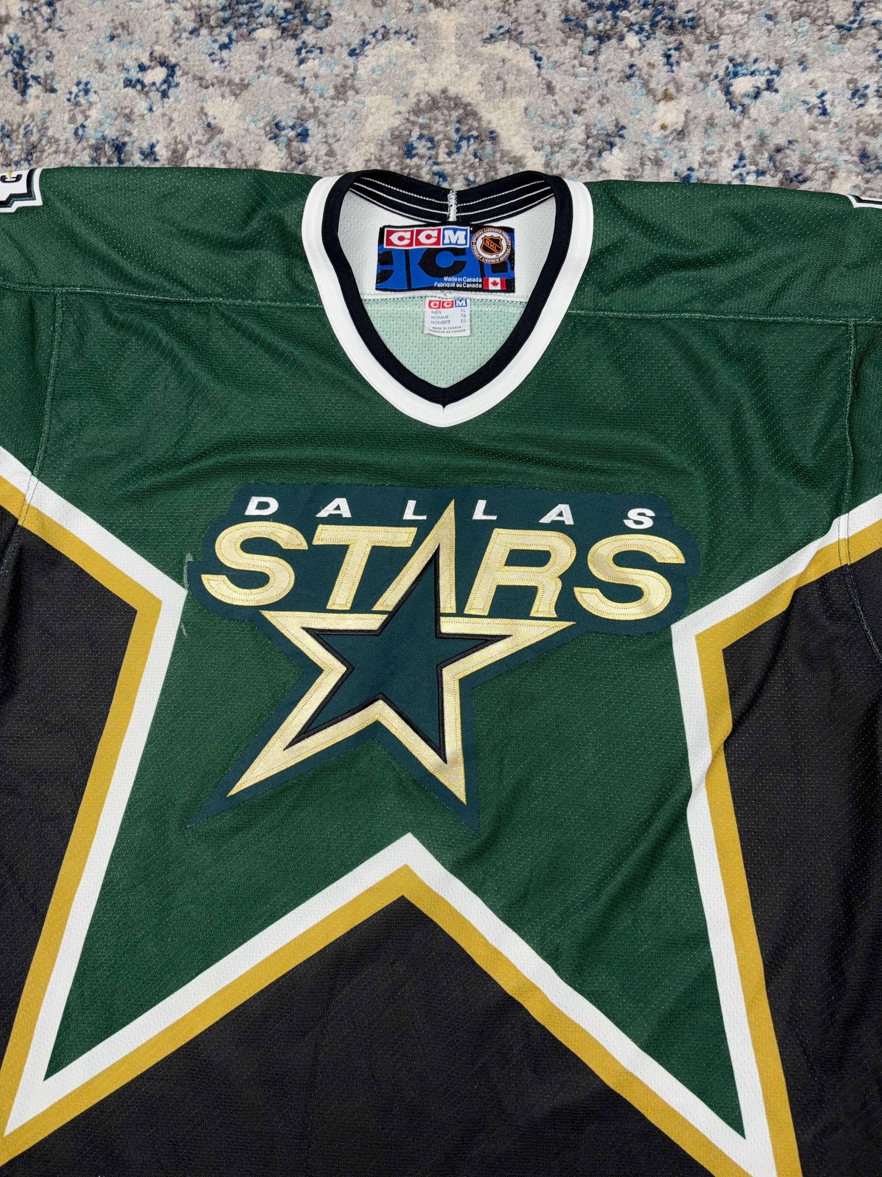 Vintage 90s Dallas Stars NHL #5 Stitched CCM Hockey Jersey Size XL