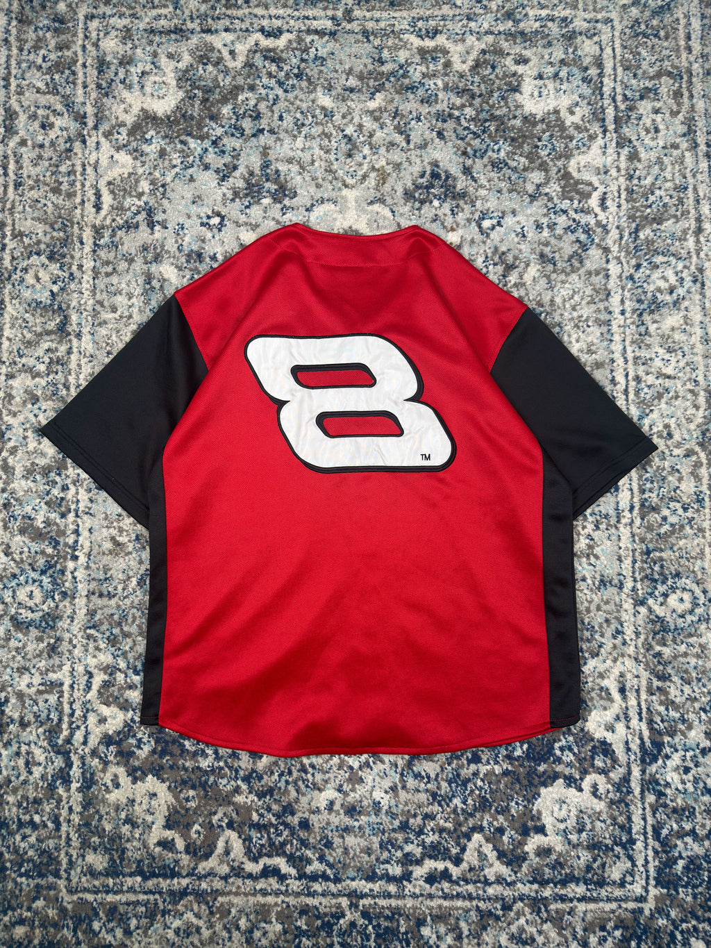 Vintage Dale Earnhardt Jr #8 Nascar Budweiser Script Baseball Jersey Size Large