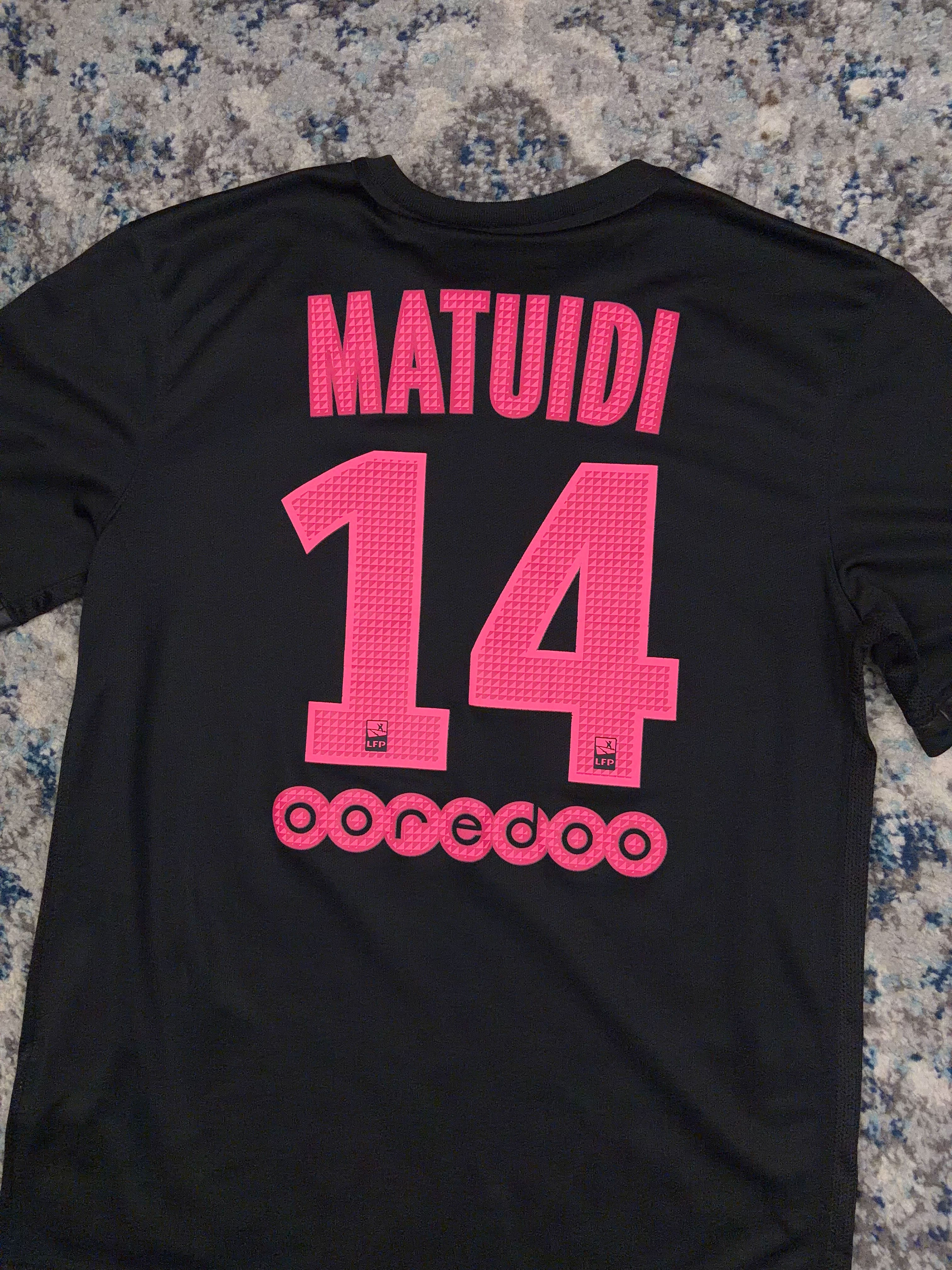 2015-16 Blaise Matuidi #14 Paris Saint-Germain Nike Soccer Jersey Size Medium