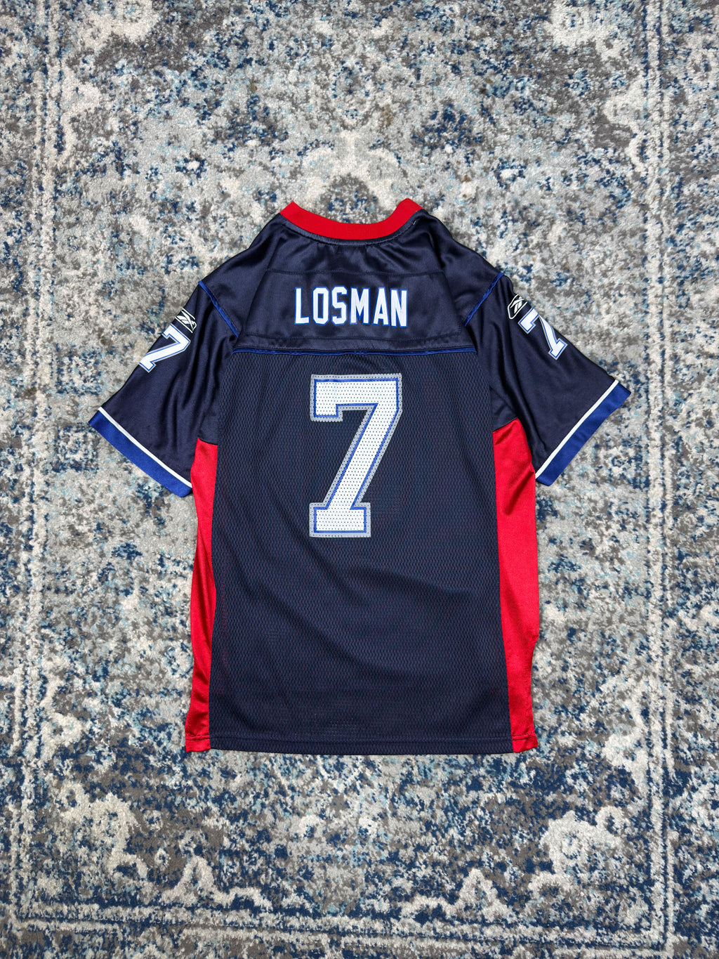 Vintage J.P. Losman #7 Buffalo Bills NFL Reebok Football Jersey Size YOUTH Large