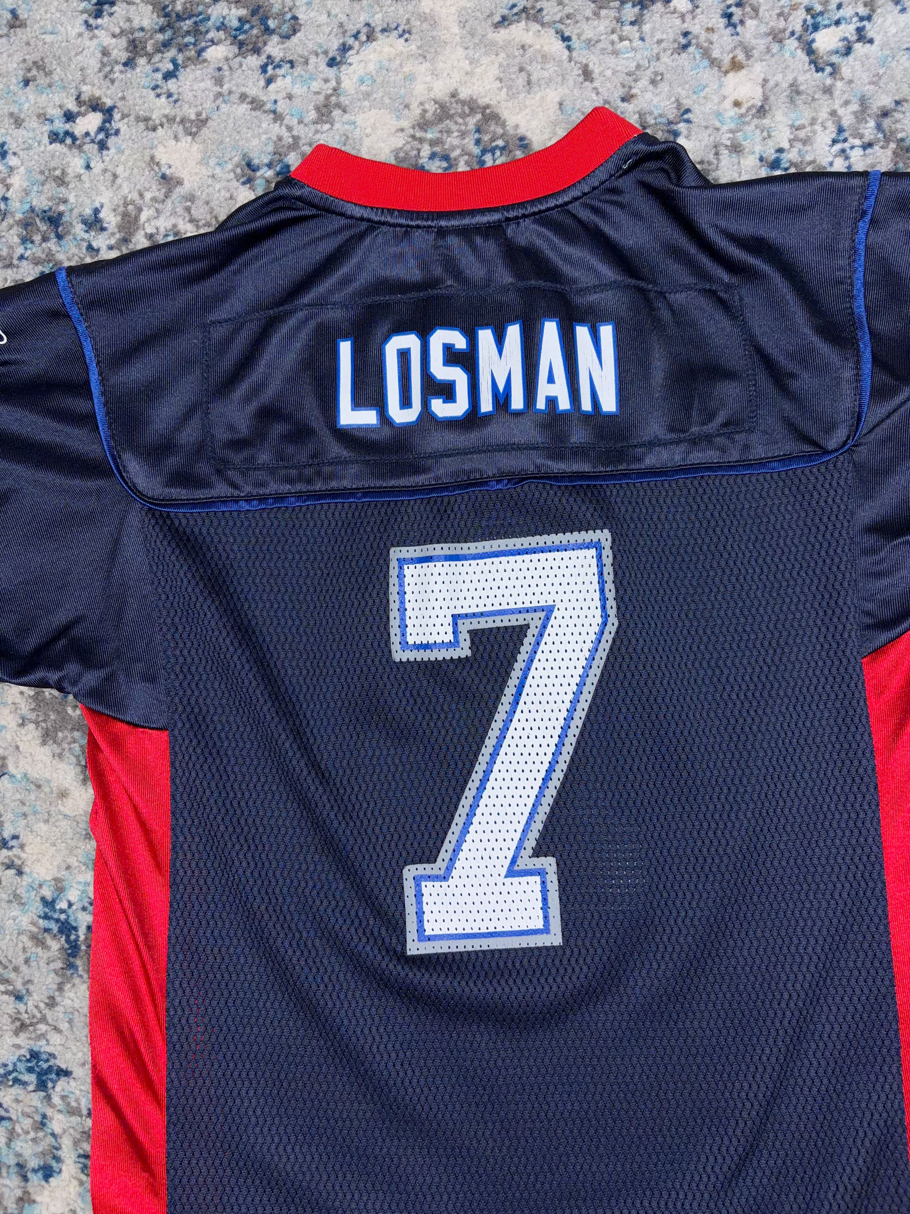 Vintage J.P. Losman #7 Buffalo Bills NFL Reebok Football Jersey Size YOUTH Large