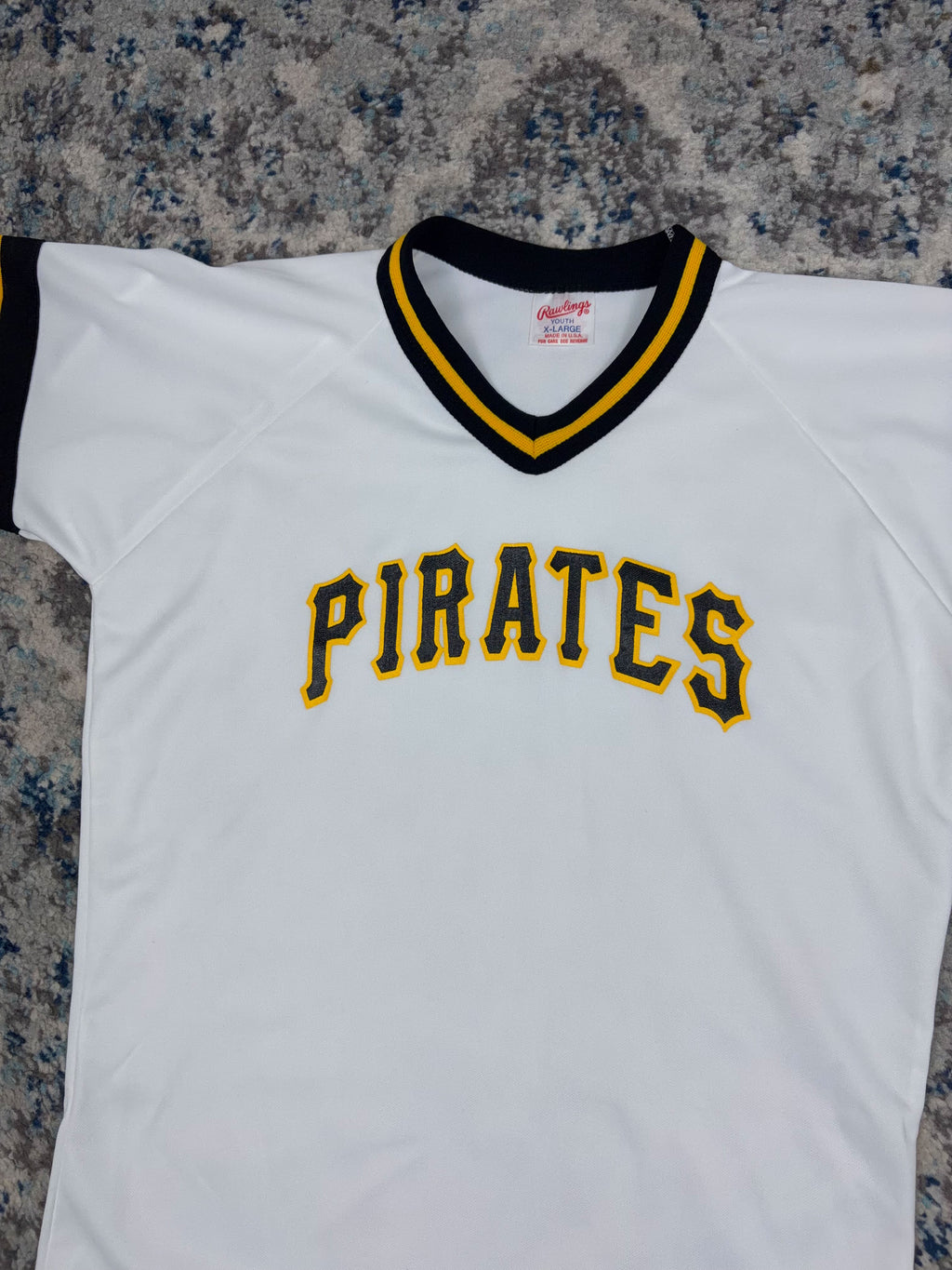 Vintage 80s/90s Pittsburgh Pirates MLB Rawlings Baseball Jersey Size YOUTH XL