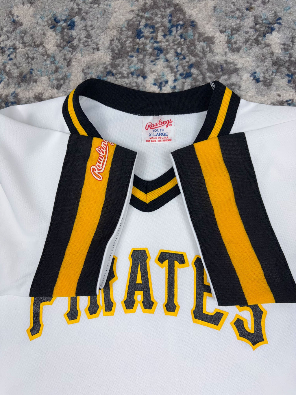 Vintage 80s/90s Pittsburgh Pirates MLB Rawlings Baseball Jersey Size YOUTH XL