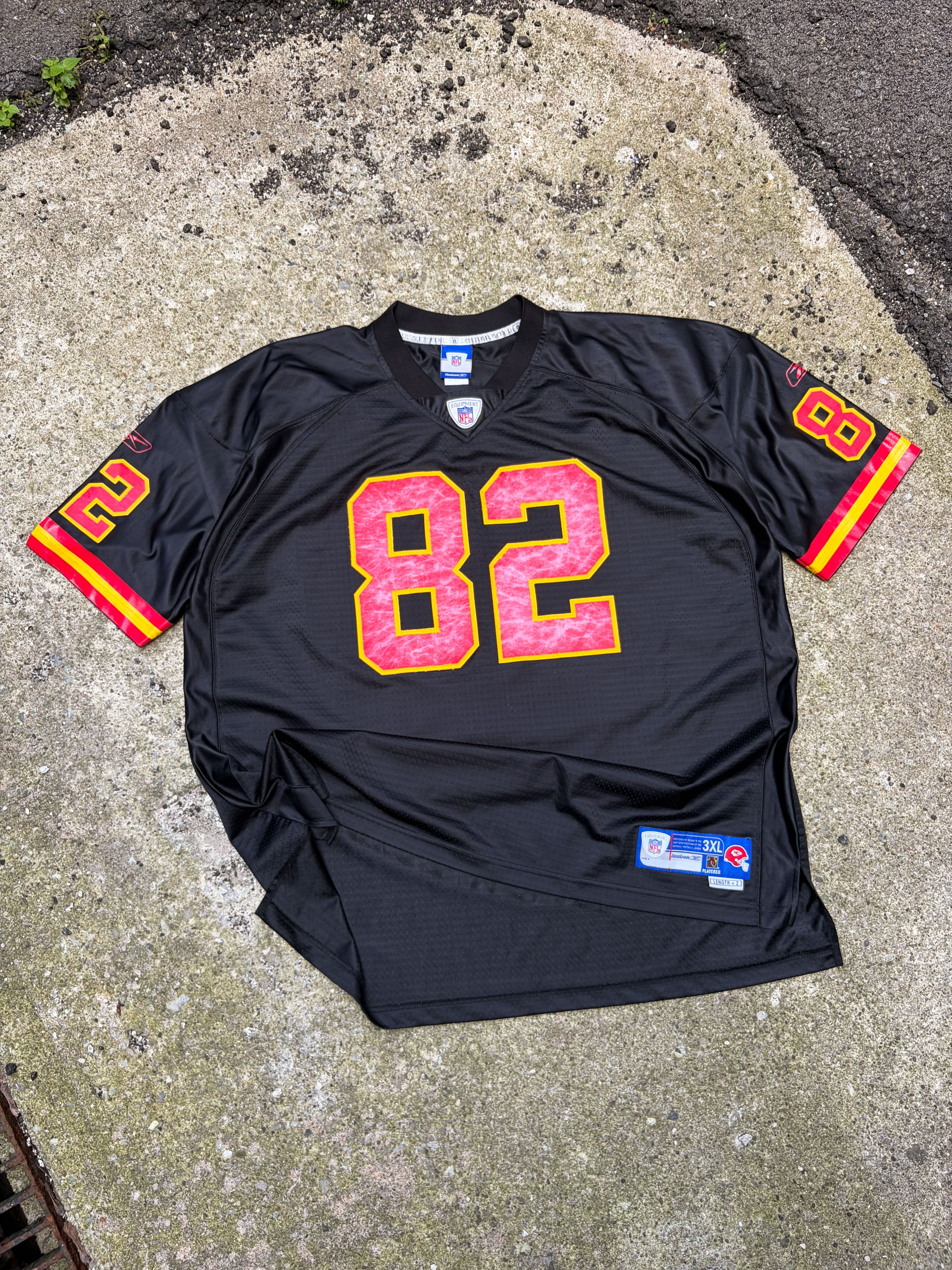 Vintage Dante Hall #82 Kansas City Chiefs NFL Reebok Football Jersey Size 3XL