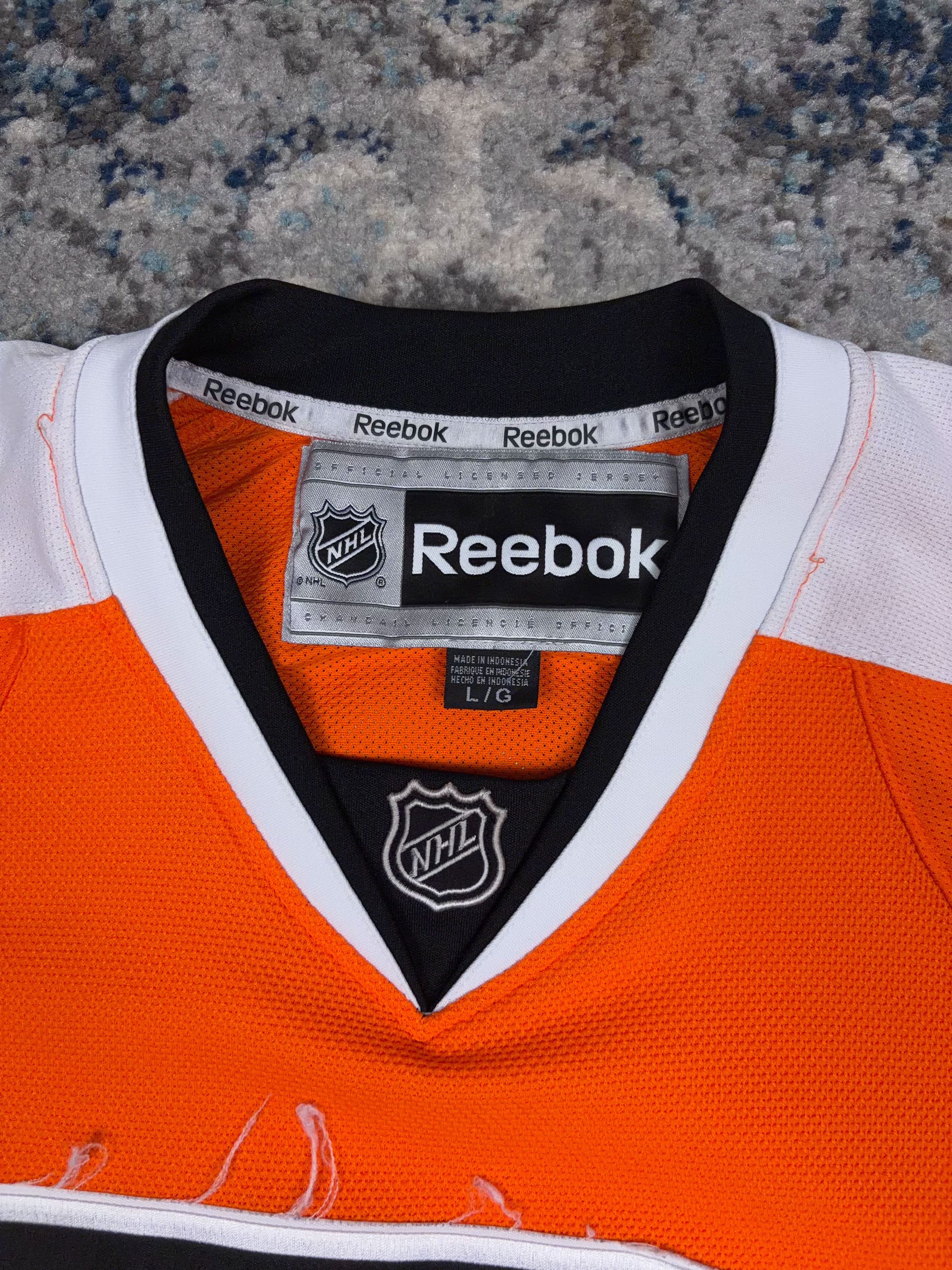 Vintage Philadelphia Flyers NHL Reebok Hockey Jersey Size Large