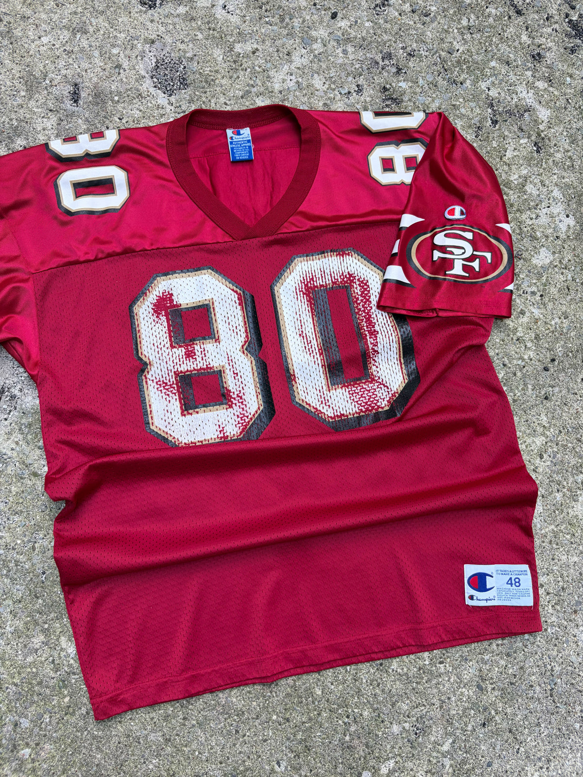 Vintage Jerry Rice #80 San Fransisco 49ers NFL Champion Football Jersey Size Large