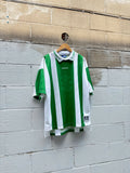 Vintage Umbro #8 Logo Graphic Striped Collared Soccer Jersey Size Large