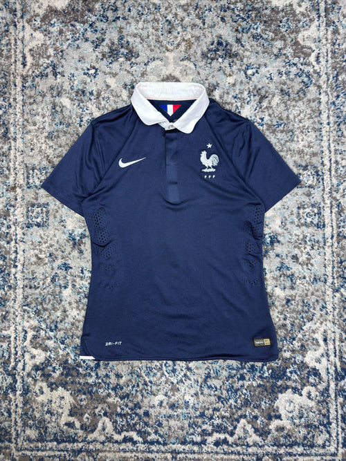 2014-15 France Home Nike Collared Soccer Jersey Size Medium