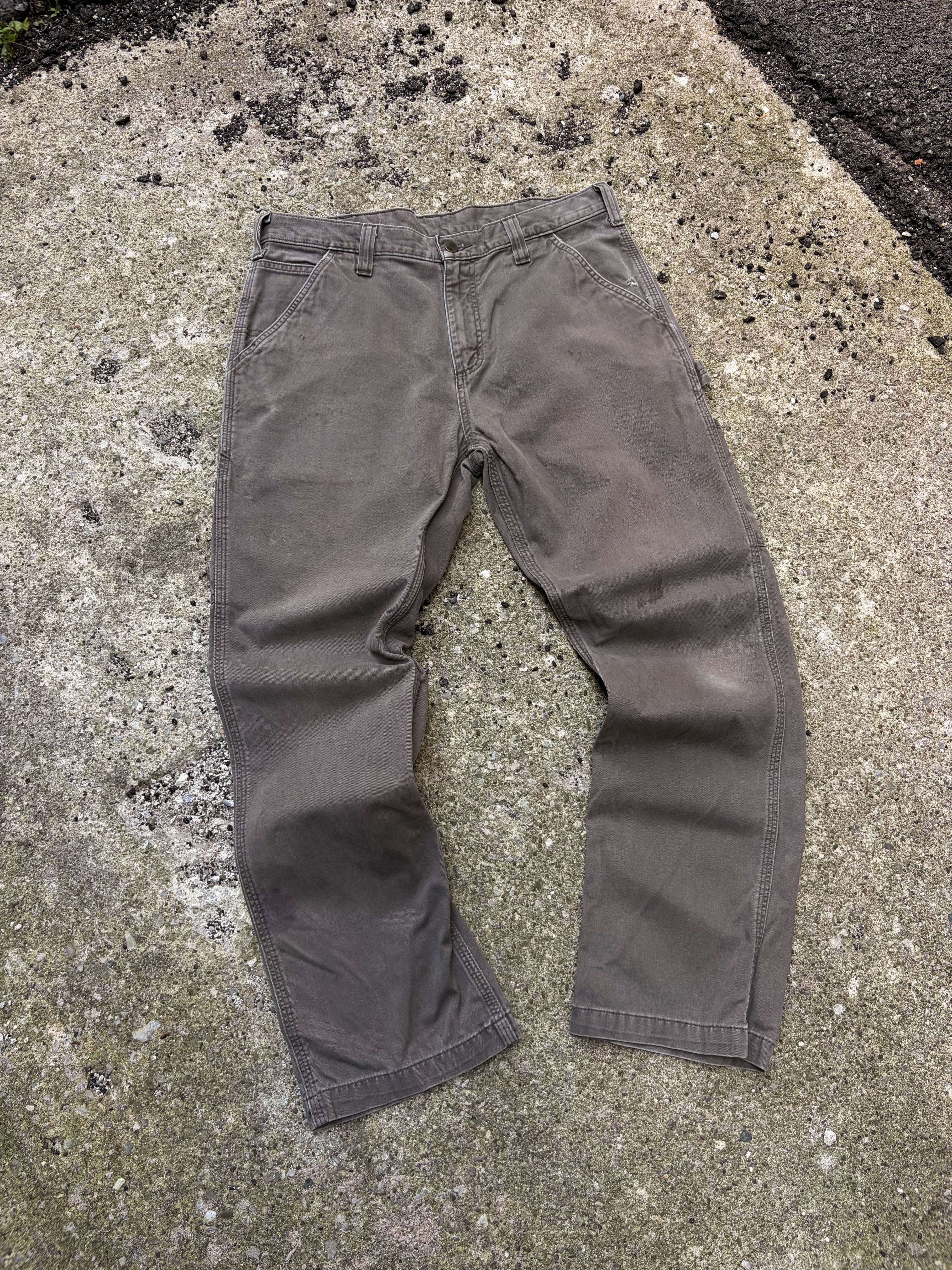 Vintage Carhartt Canvas Workwear Gray Carpenter Pants Size 34