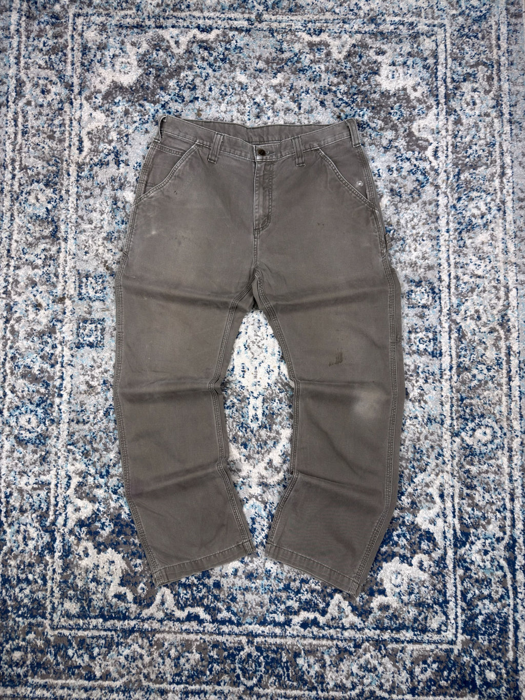 Vintage Carhartt Canvas Workwear Gray Carpenter Pants Size 34
