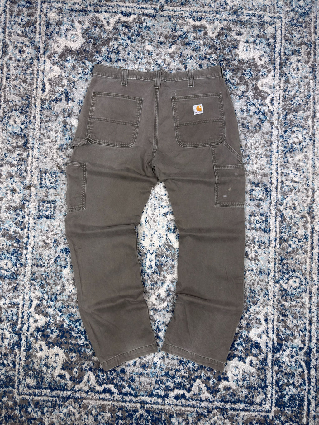 Vintage Carhartt Canvas Workwear Gray Carpenter Pants Size 34
