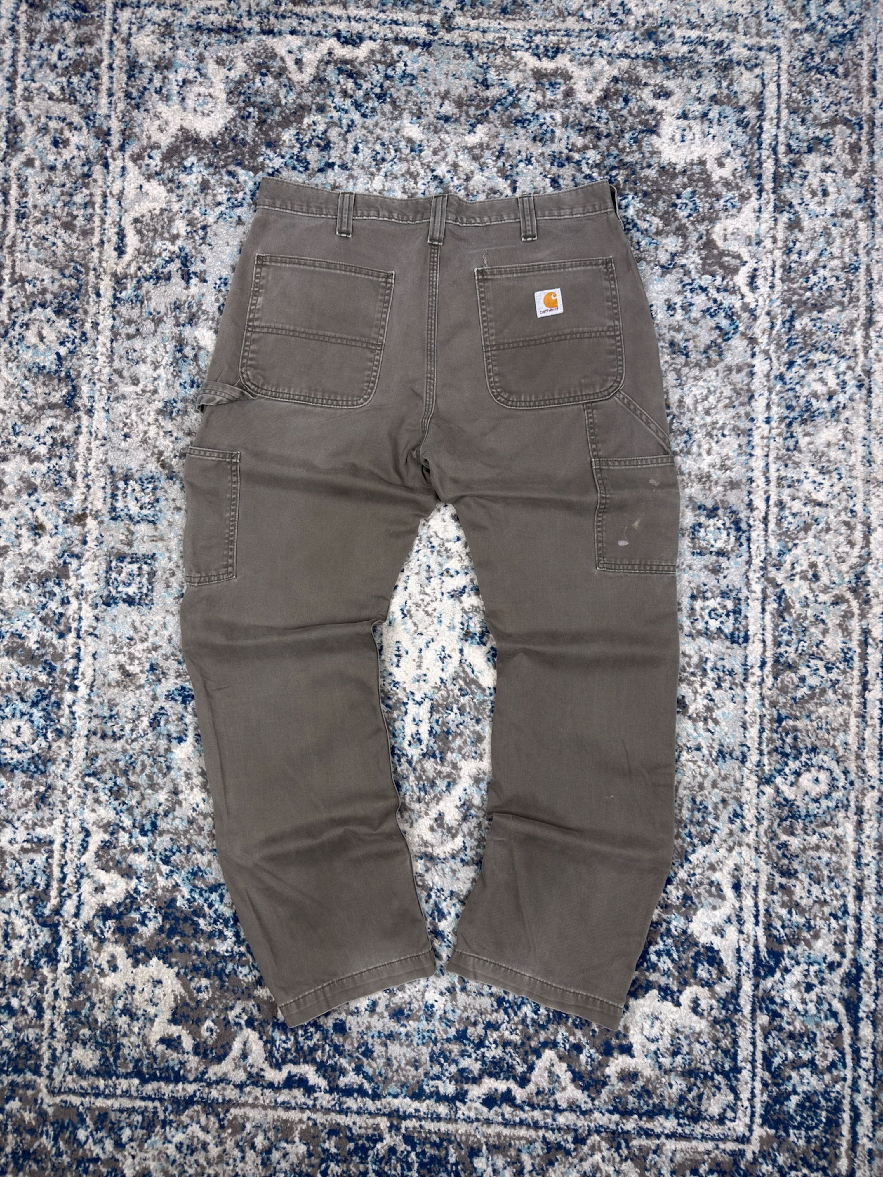Vintage Carhartt Canvas Workwear Gray Carpenter Pants Size 34