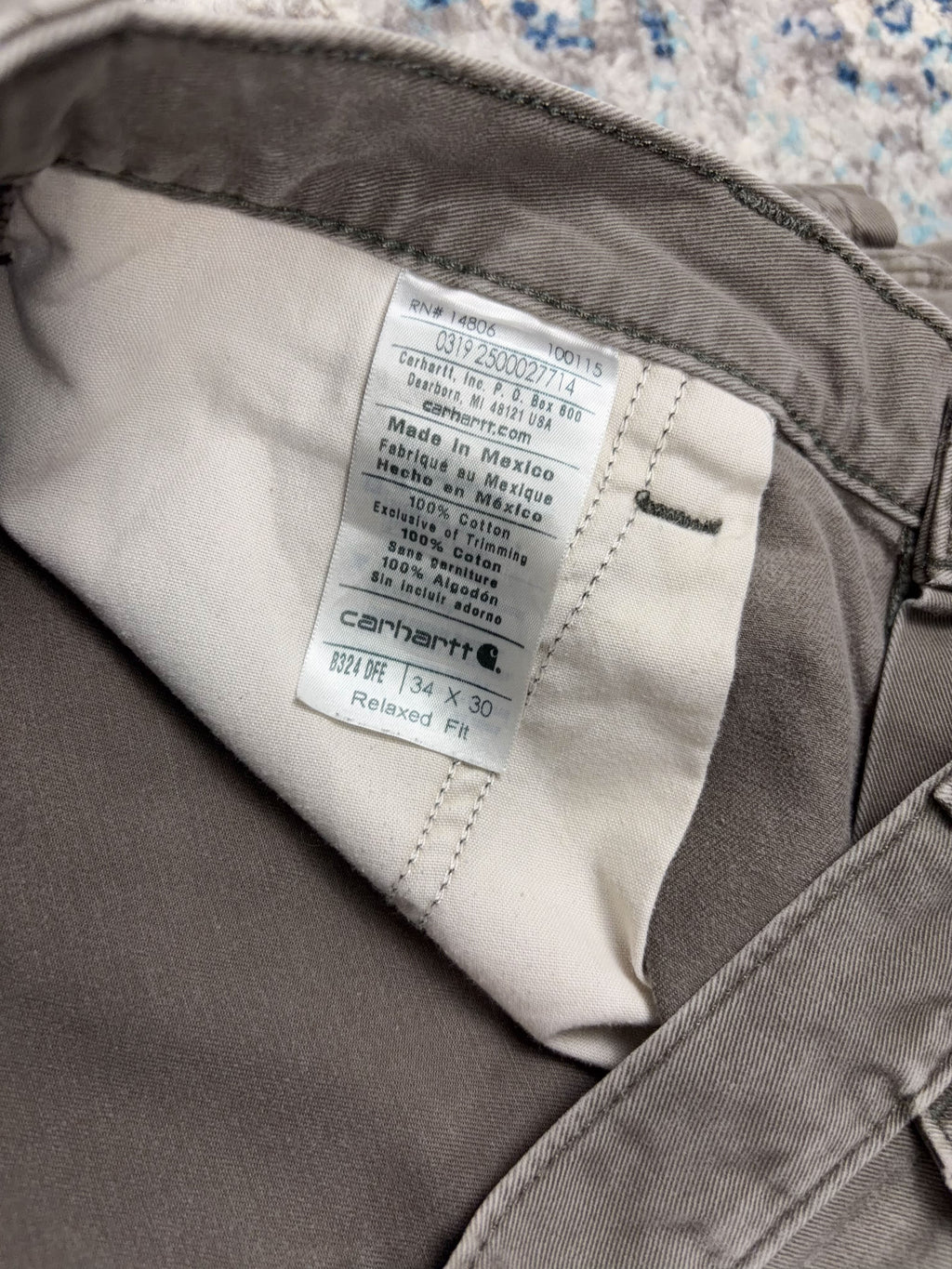 Vintage Carhartt Canvas Workwear Gray Carpenter Pants Size 34
