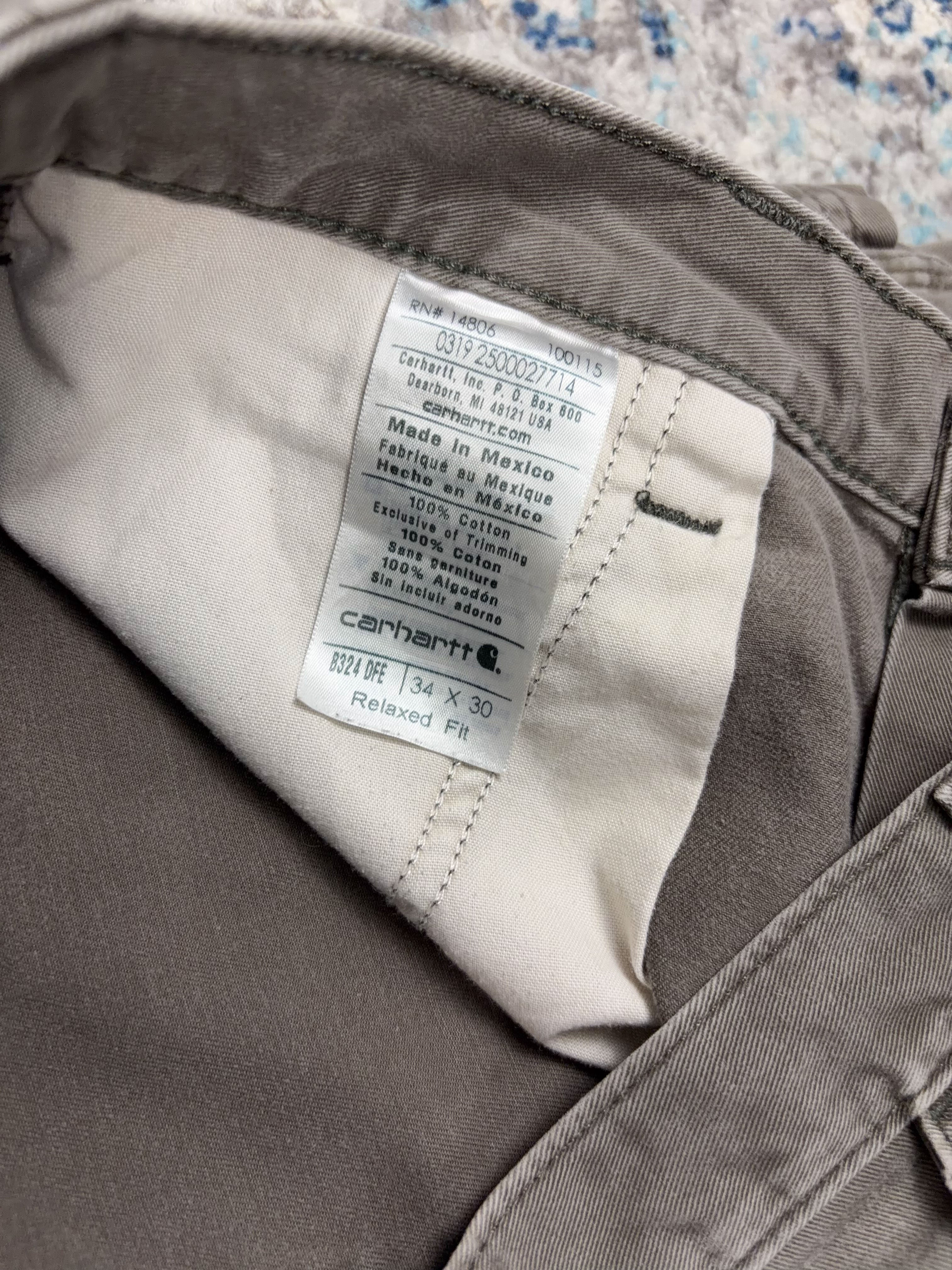 Vintage Carhartt Canvas Workwear Gray Carpenter Pants Size 34