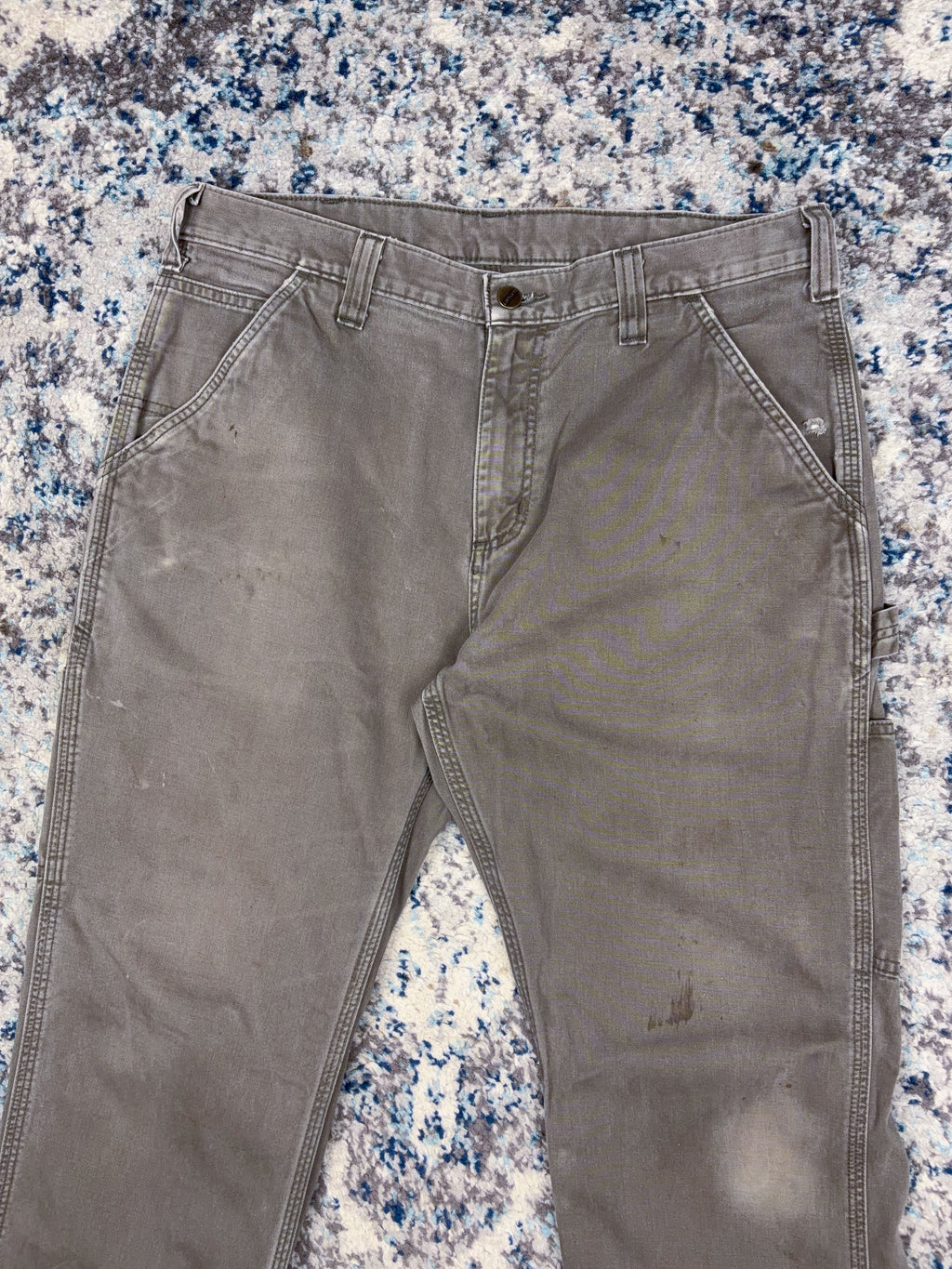 Vintage Carhartt Canvas Workwear Gray Carpenter Pants Size 34