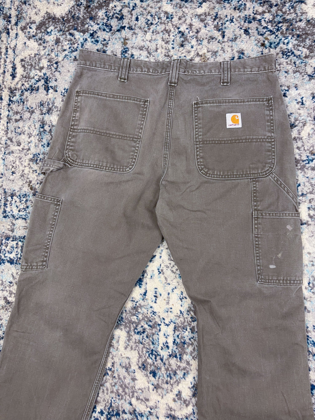 Vintage Carhartt Canvas Workwear Gray Carpenter Pants Size 34