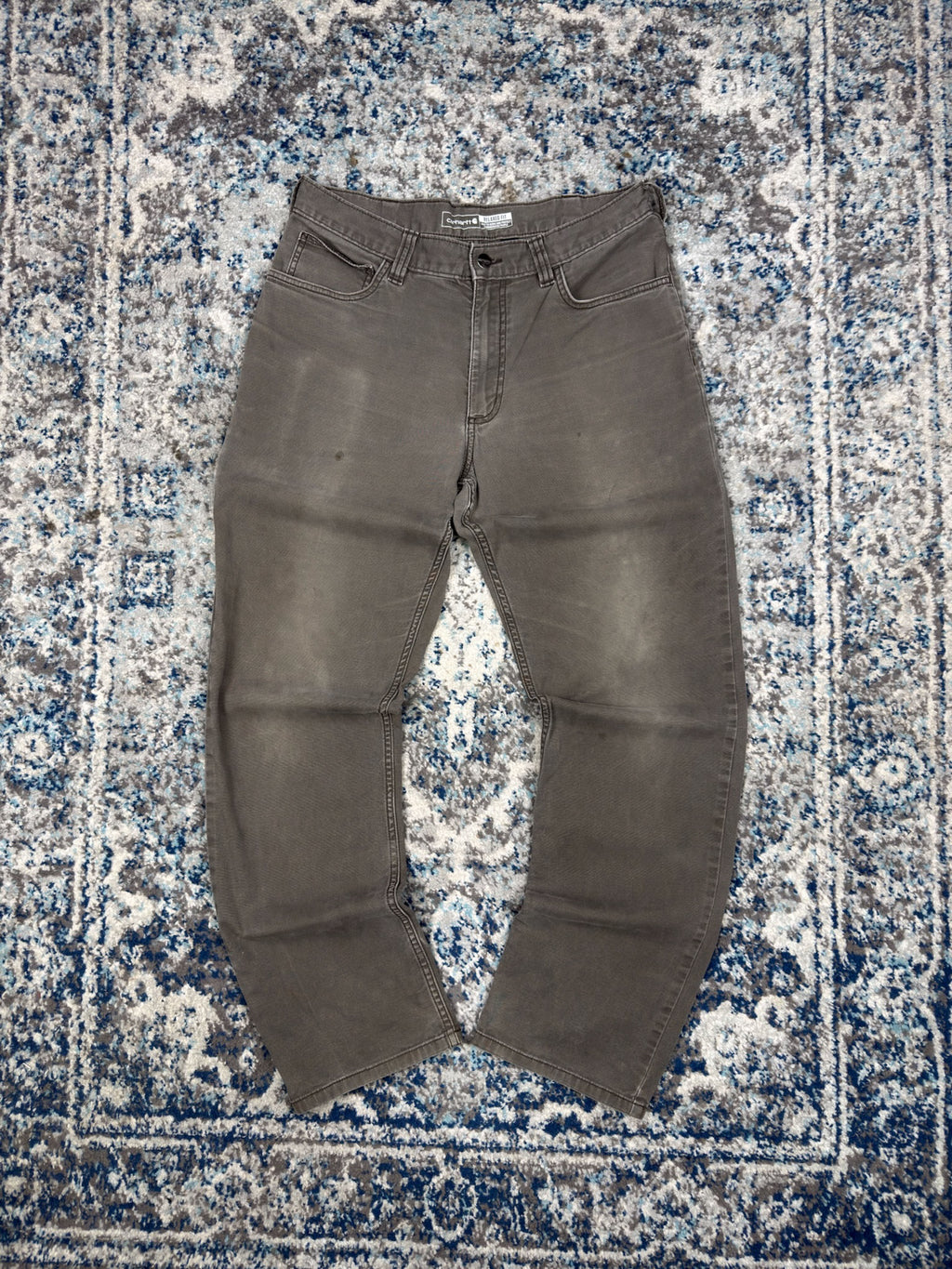 Vintage Carhartt Relaxed Fit Canvas Workwear Gray Five Pocket Pants Size 32