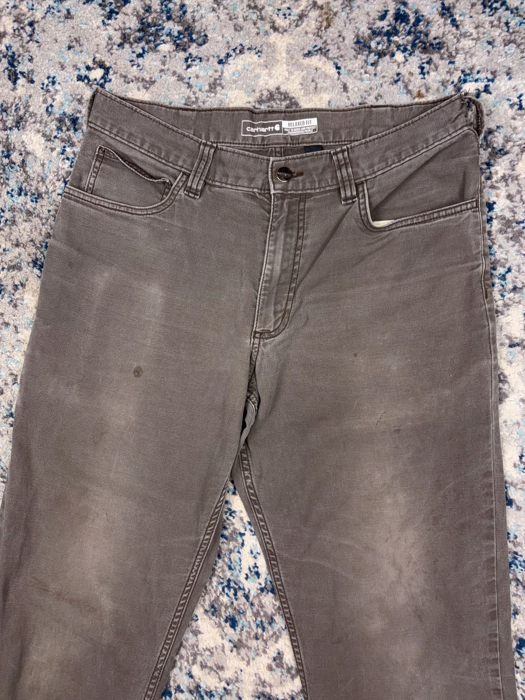 Vintage Carhartt Relaxed Fit Canvas Workwear Gray Five Pocket Pants Size 32