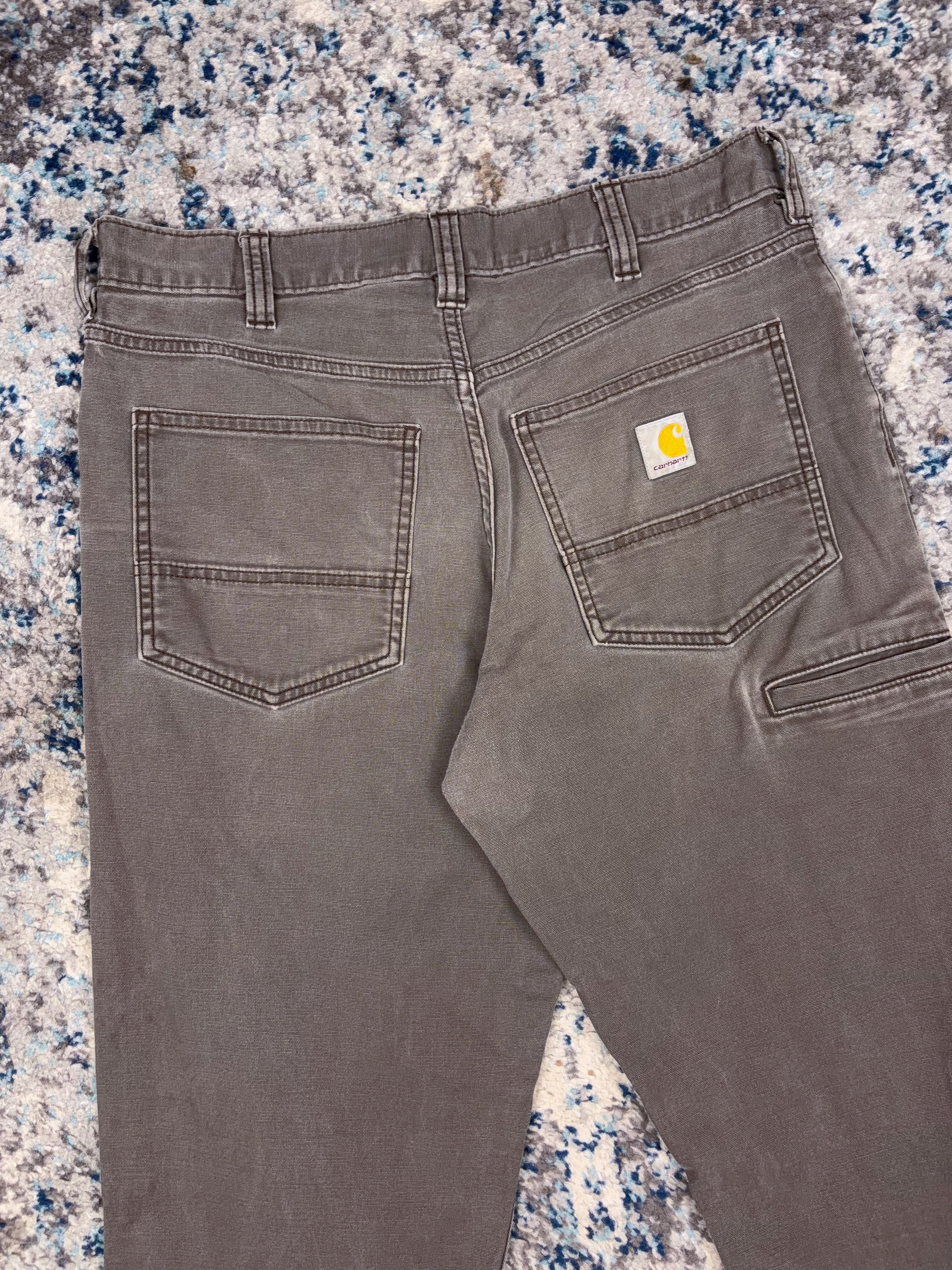 Vintage Carhartt Relaxed Fit Canvas Workwear Gray Five Pocket Pants Size 32