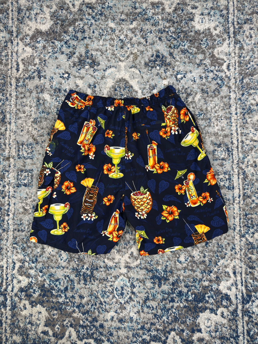 Vintage Big Dogs Another Day In Paradise Graphic Swim Shorts Size XL
