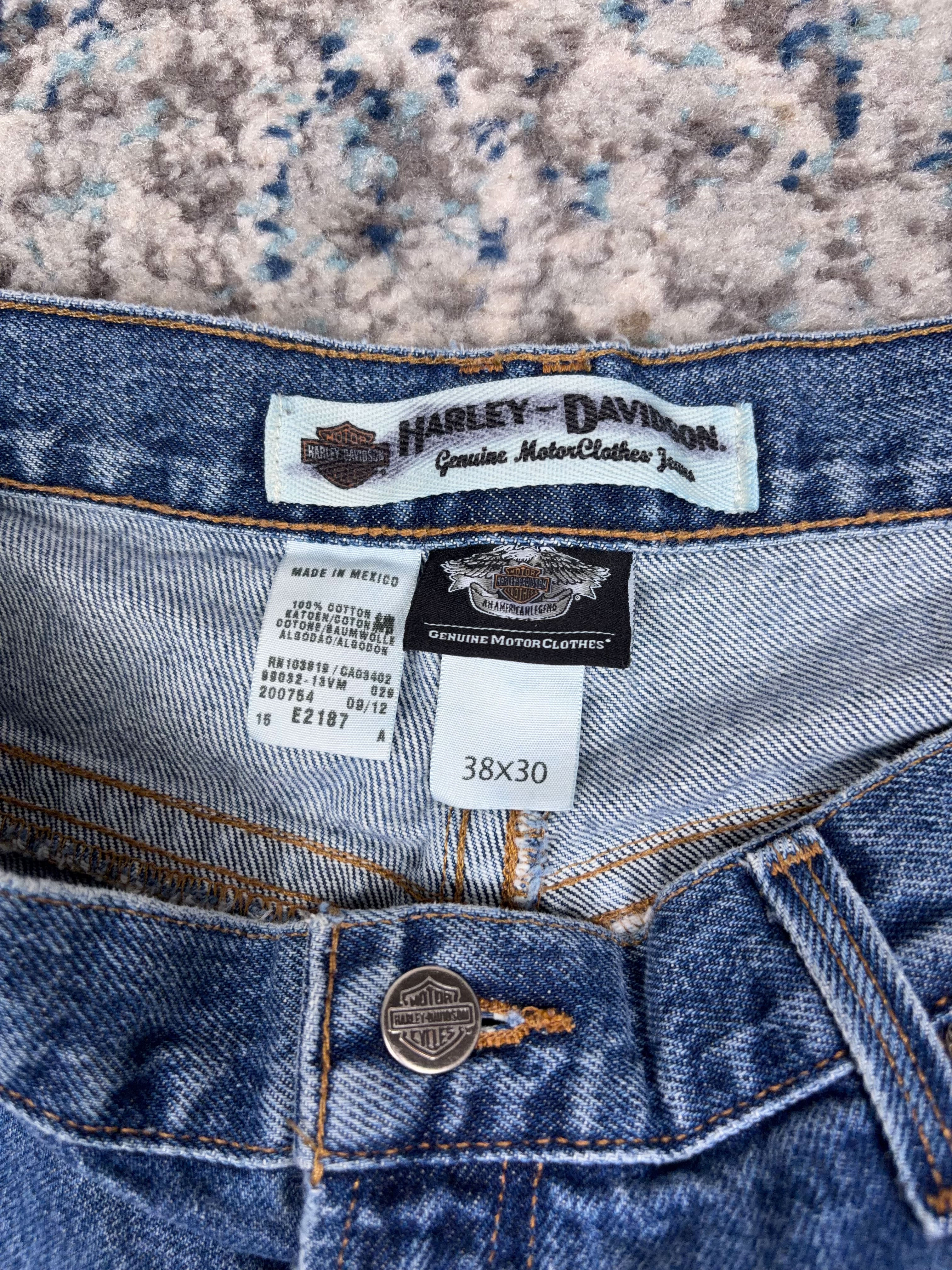 Vintage Harley Davidson Medium Wash Denim Pants Size 37